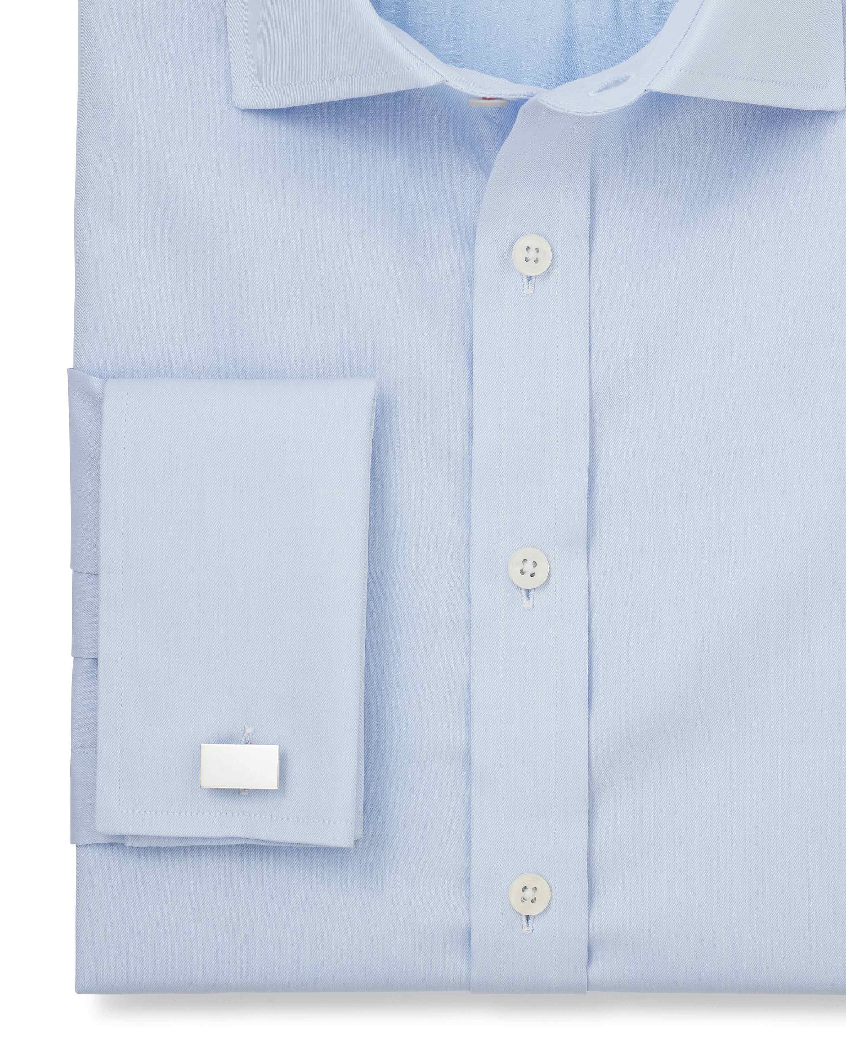Hugh Pale Blue Fine Twill Made-to-Measure Shirt - Image 3