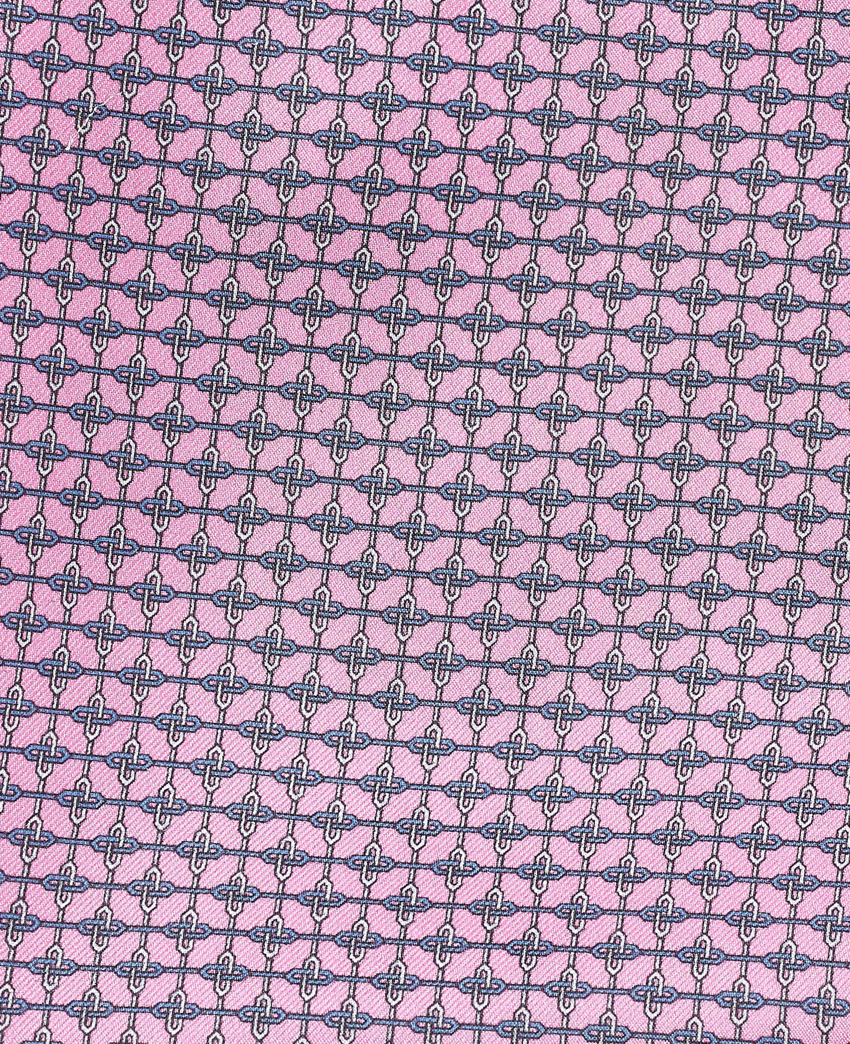 Pink Chain Silk Pocket Square - Image 2