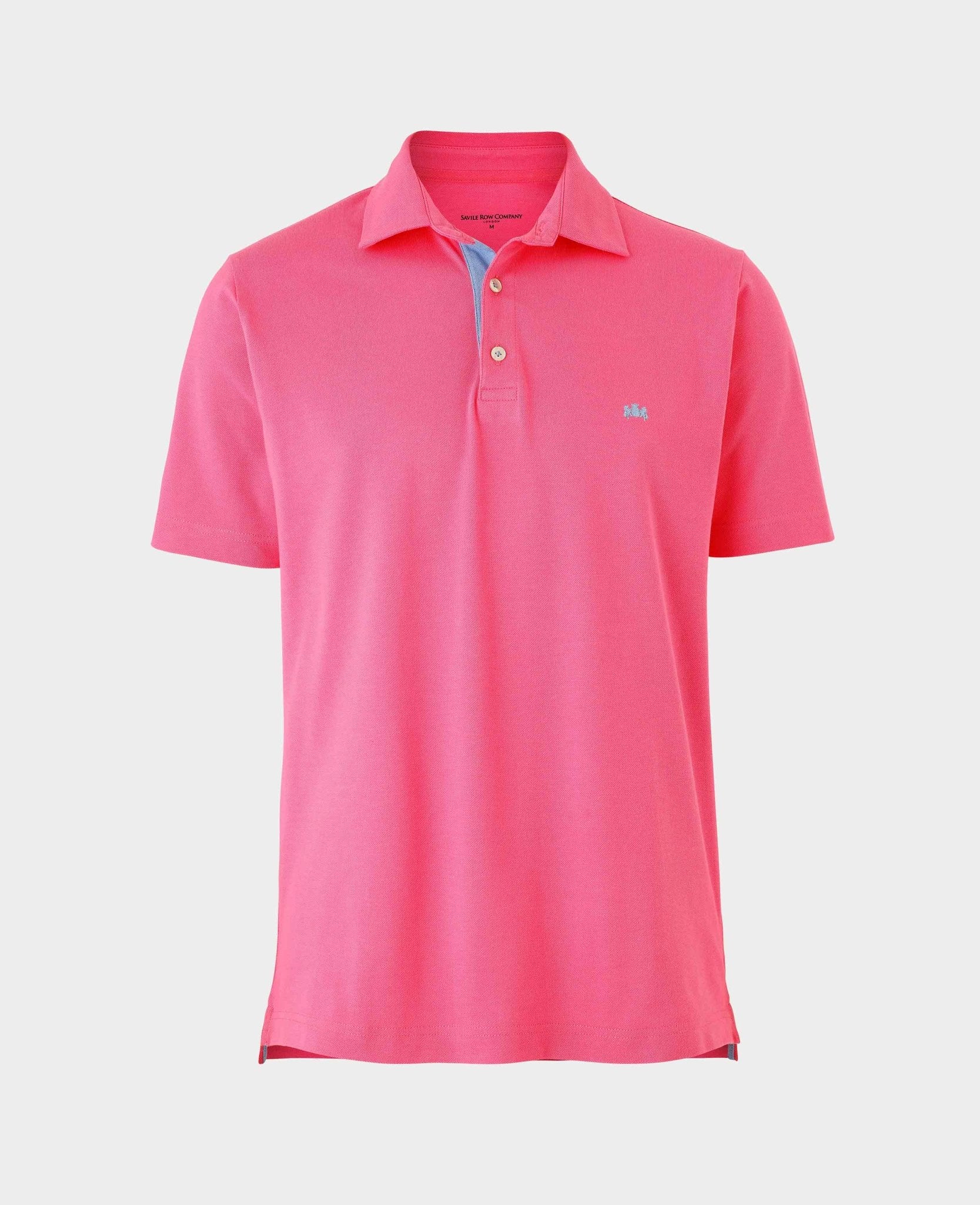 Pink Cotton Pique Short Sleeve Polo Shirt - Image 4