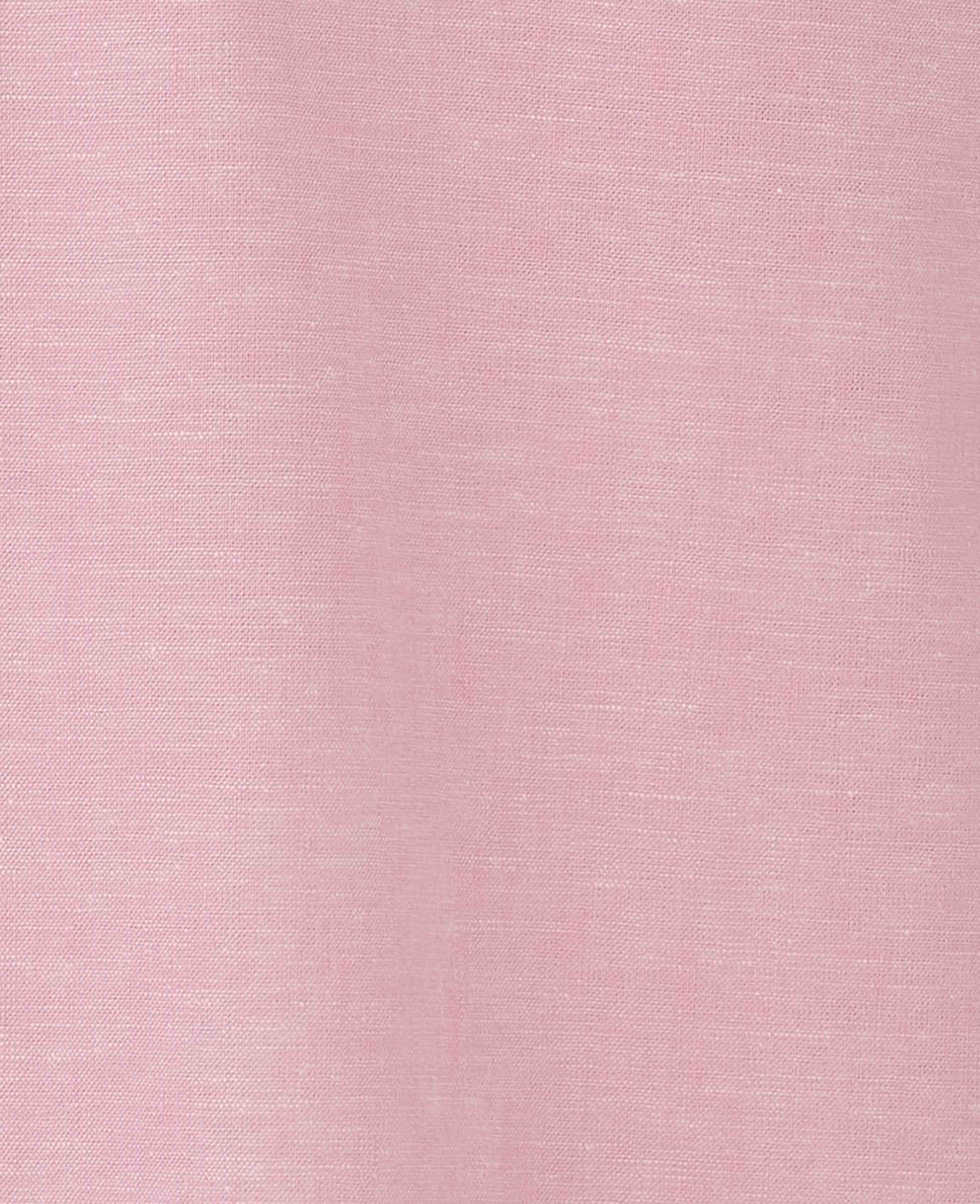 Pink Linen Cotton Classic Fit Button-Down Casual Shirt - Image 6