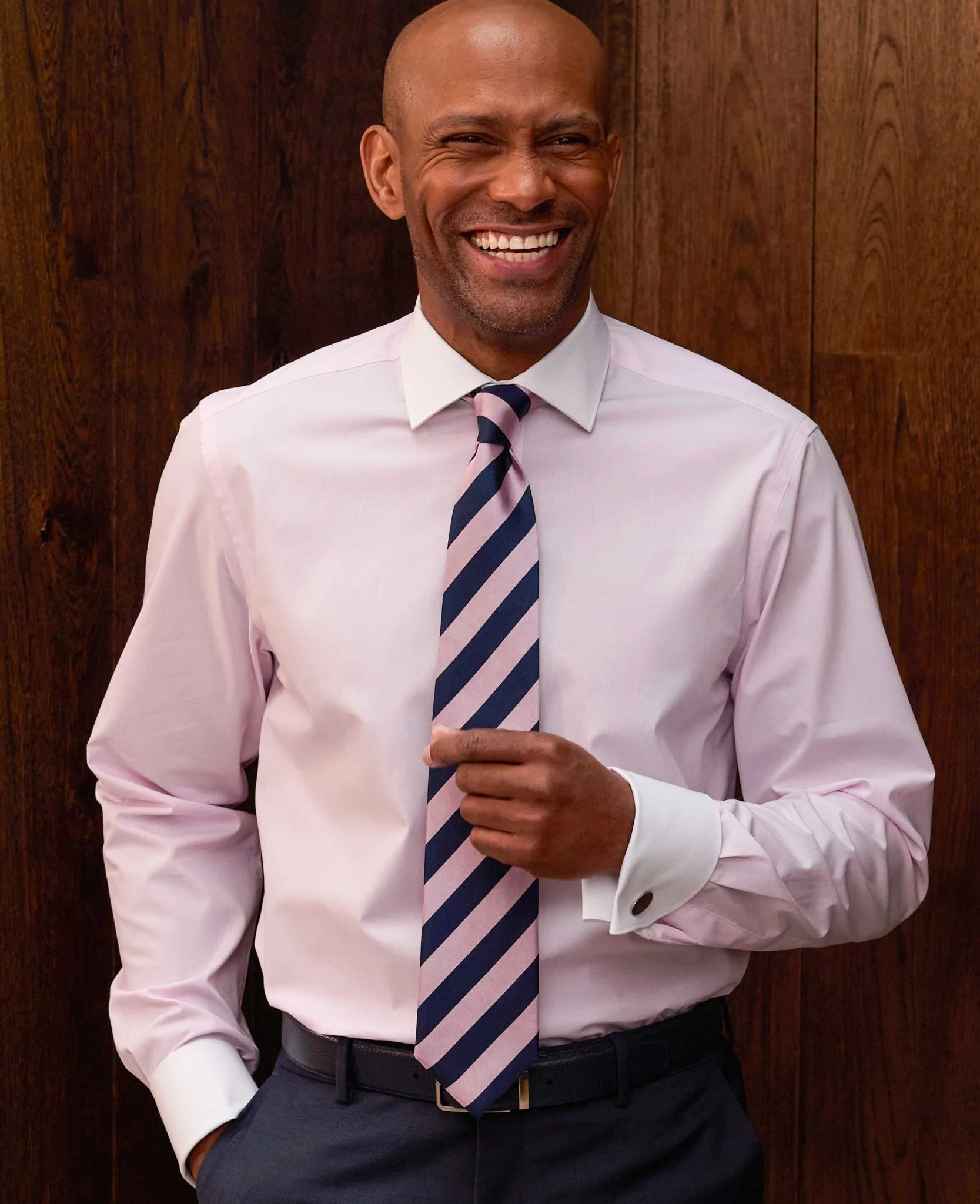 Pink Stripe Silk Tie - Image 3