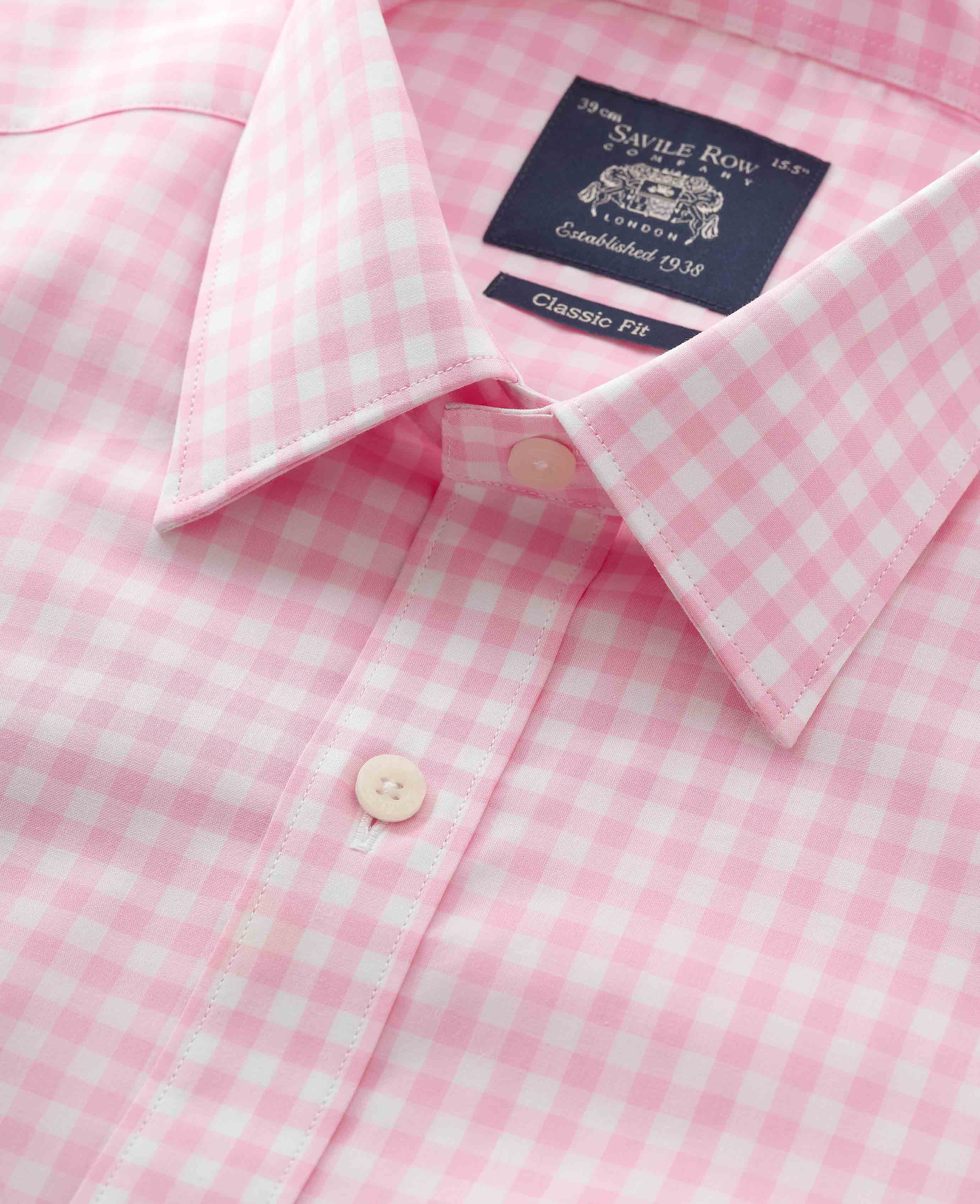 Pink White Check Classic Fit Shirt - Double Cuff [RTC] - Image 5