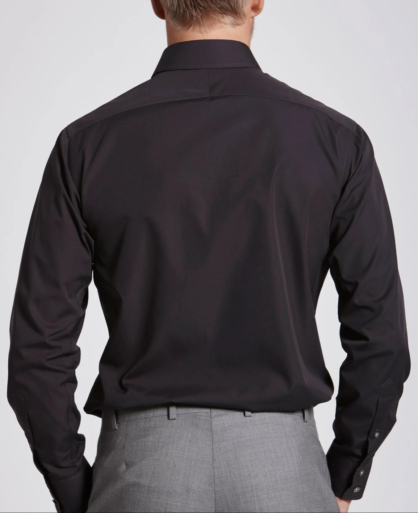 Quentin Dark Grey Poplin Made To Measure Shirt - Image 4