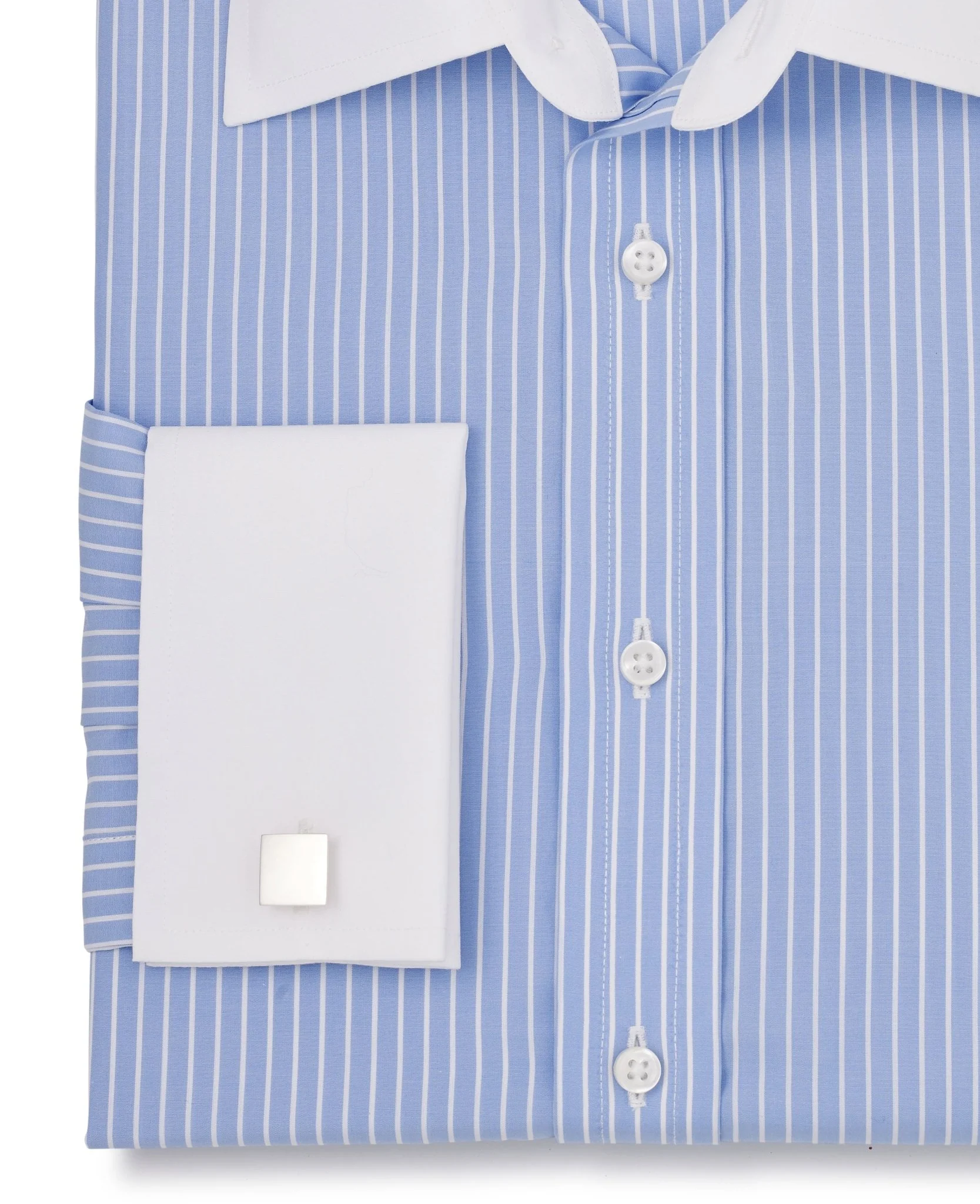 Ralph Blue Reverse Stripe Made To Measure Shirt - Image 3