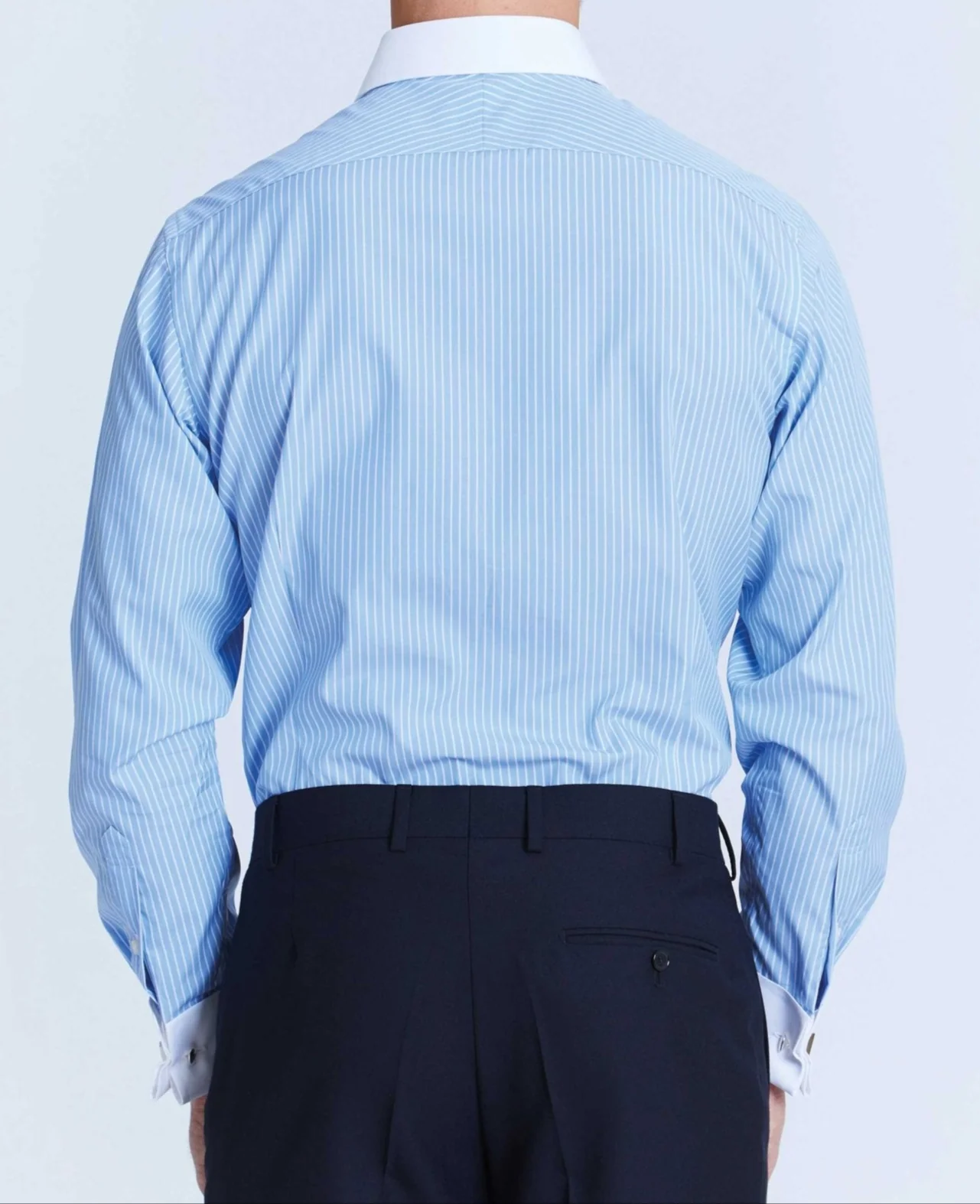 Ralph Blue Reverse Stripe Made To Measure Shirt - Image 4