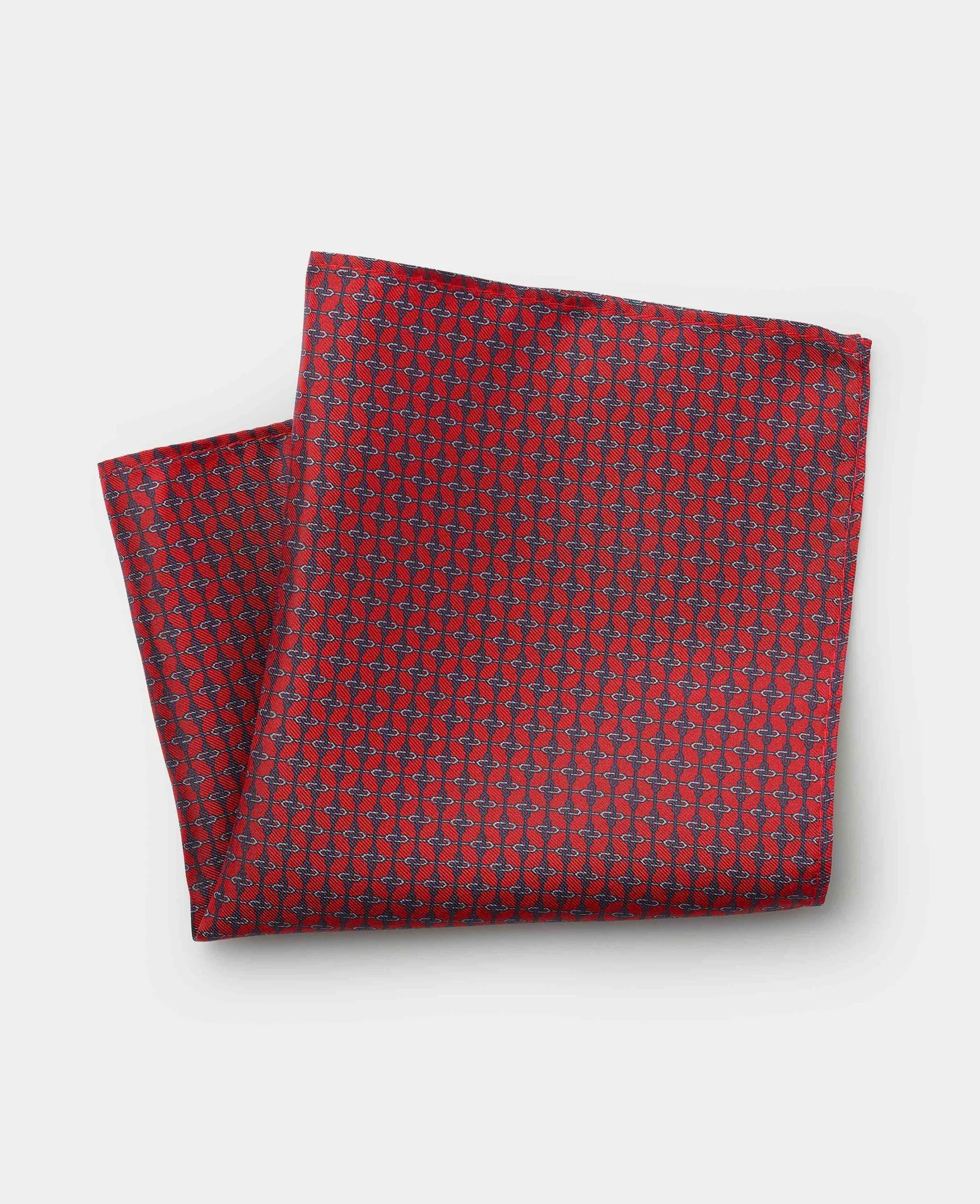 Red Chain Silk Pocket Square
