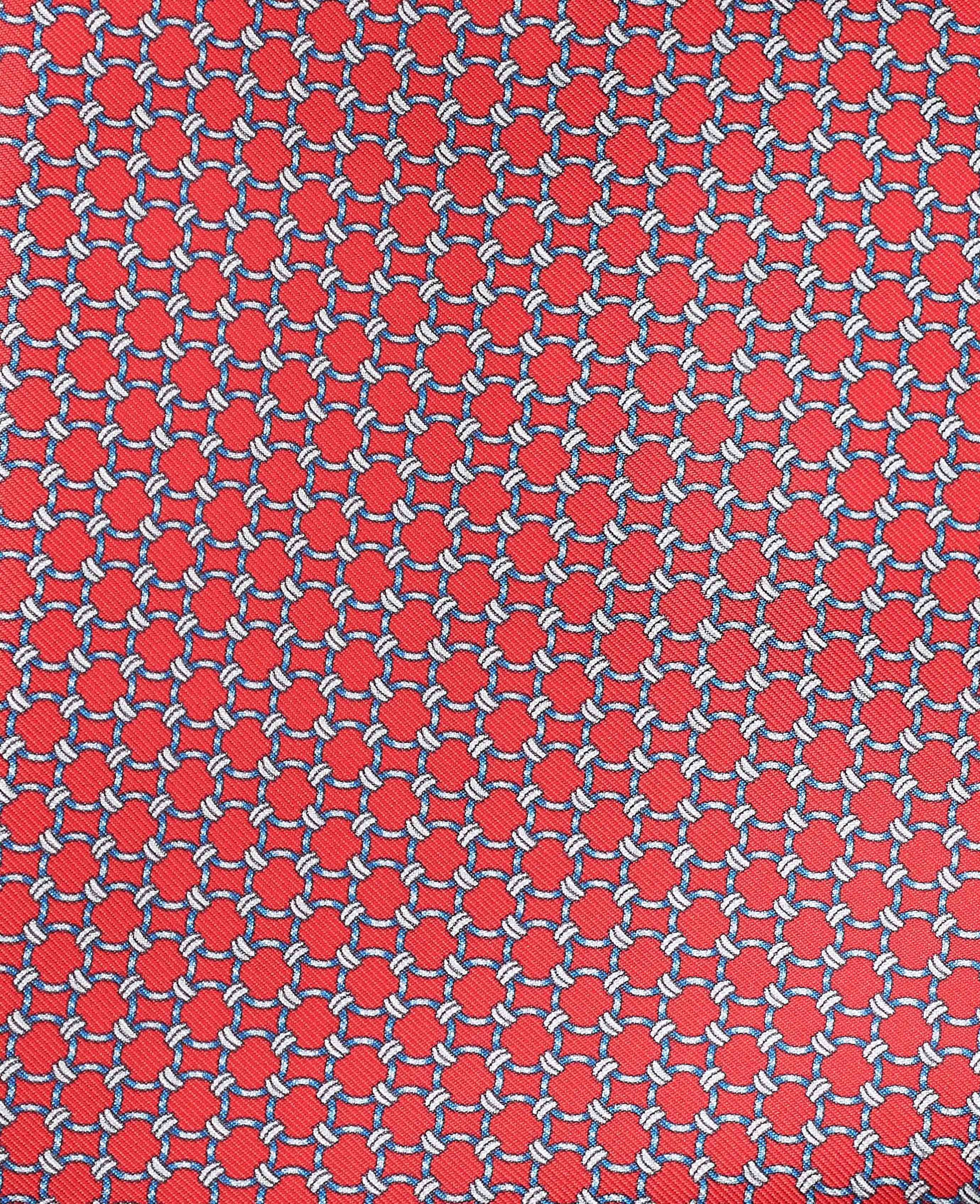 Red Chain Silk Pocket Square - Image 2