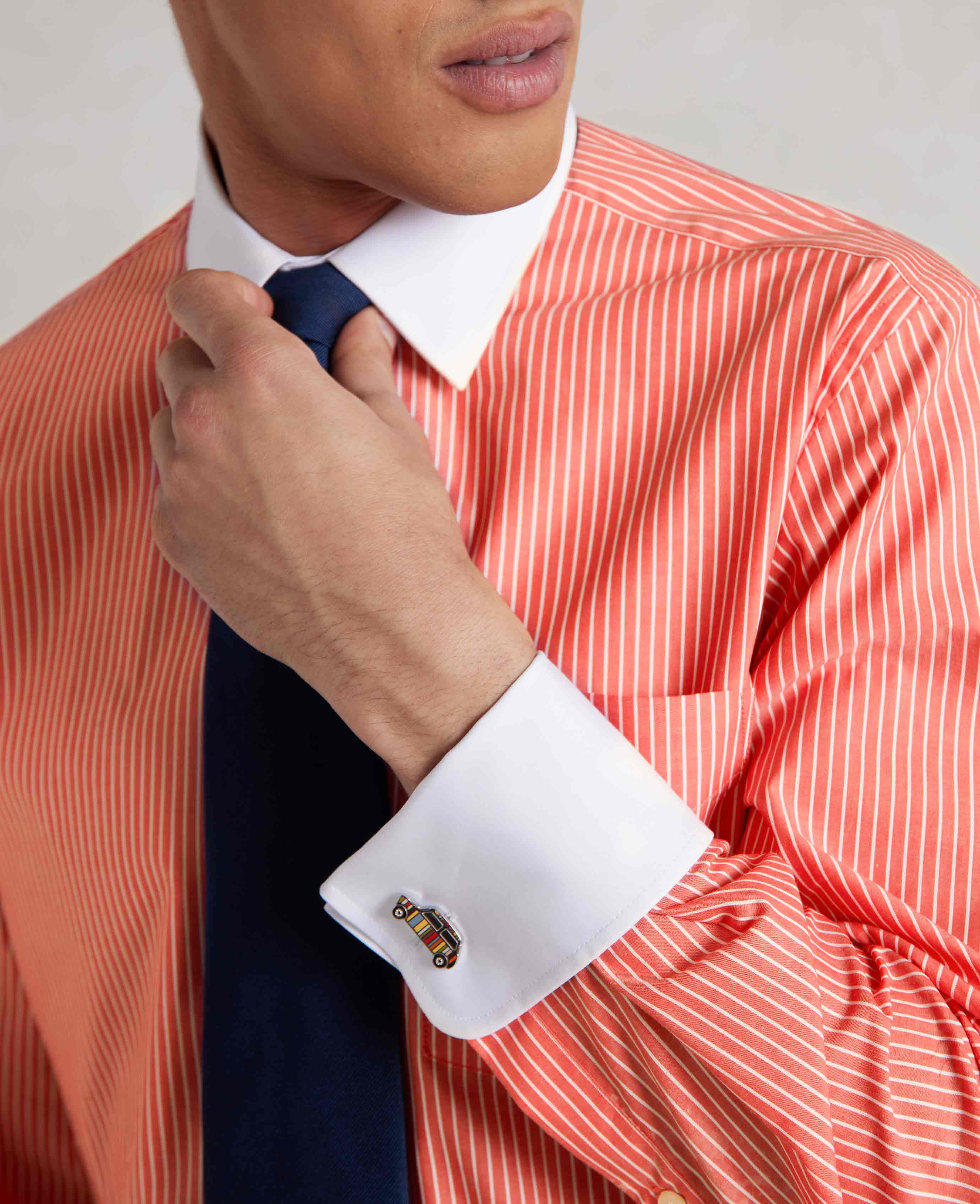 Red White Poplin Stripe Classic Fit Formal Shirt - Double Cuff [RTC] - Image 7