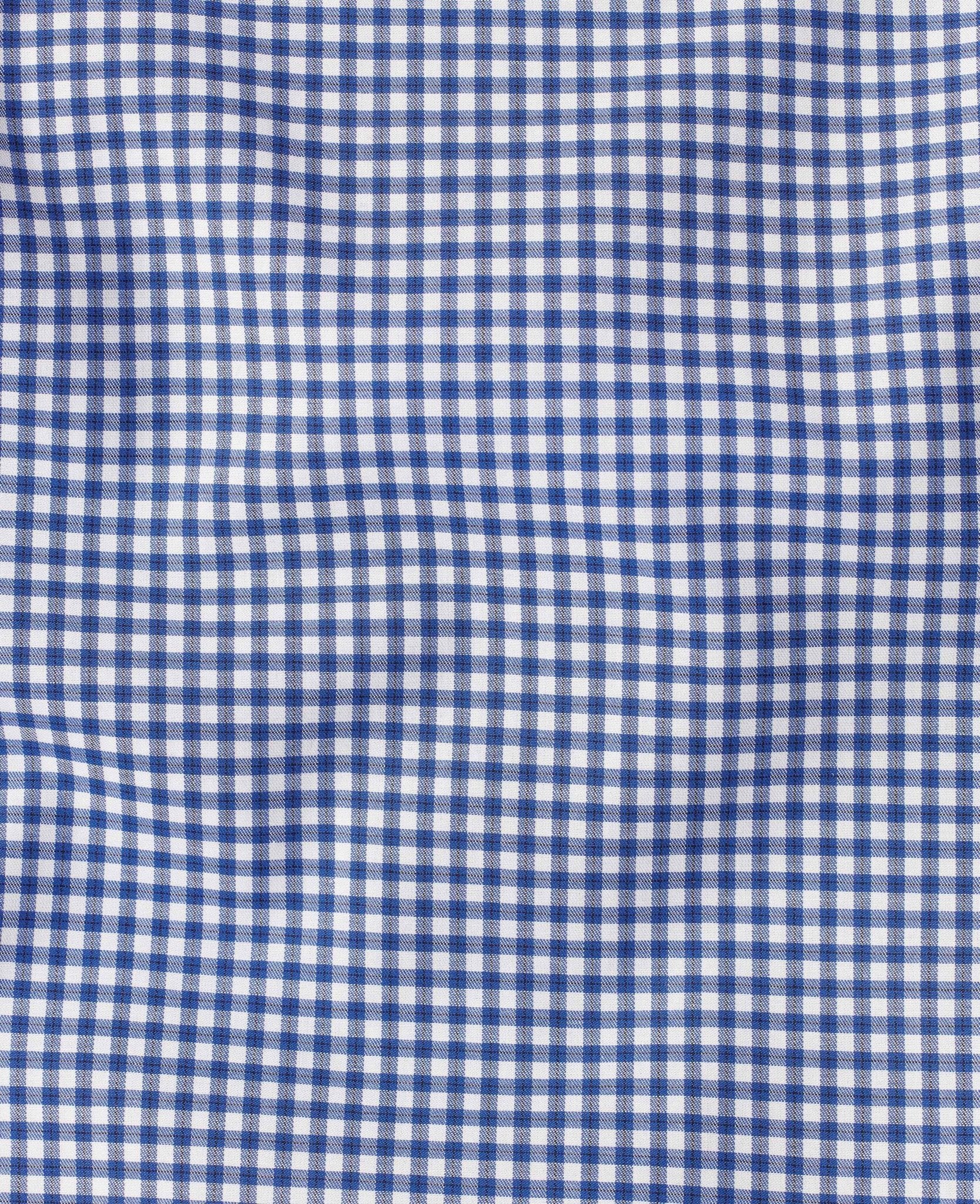 Seth Blue Gingham Check Made-To-Measure Shirt - Image 2
