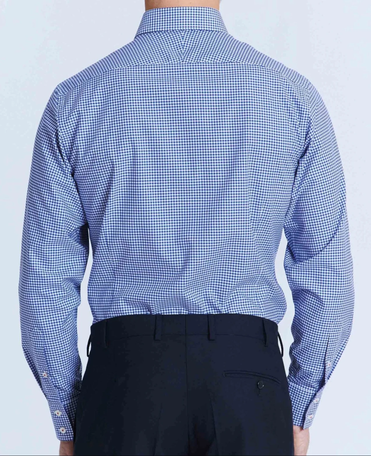 Seth Blue Gingham Check Made-To-Measure Shirt - Image 4