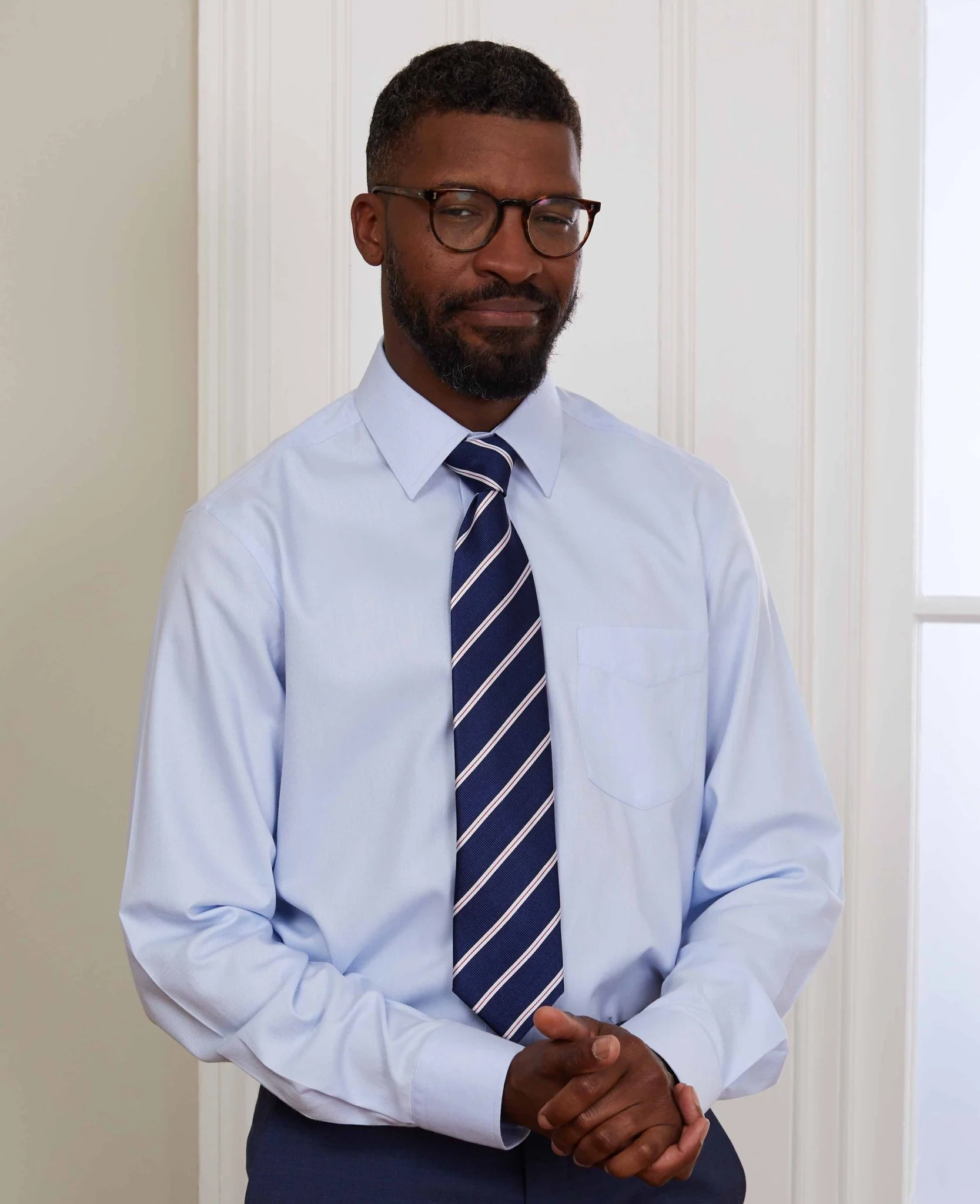 Sky Blue Twill Classic Fit Non-Iron Formal Shirt - Single Cuff [RTC] - Image 4