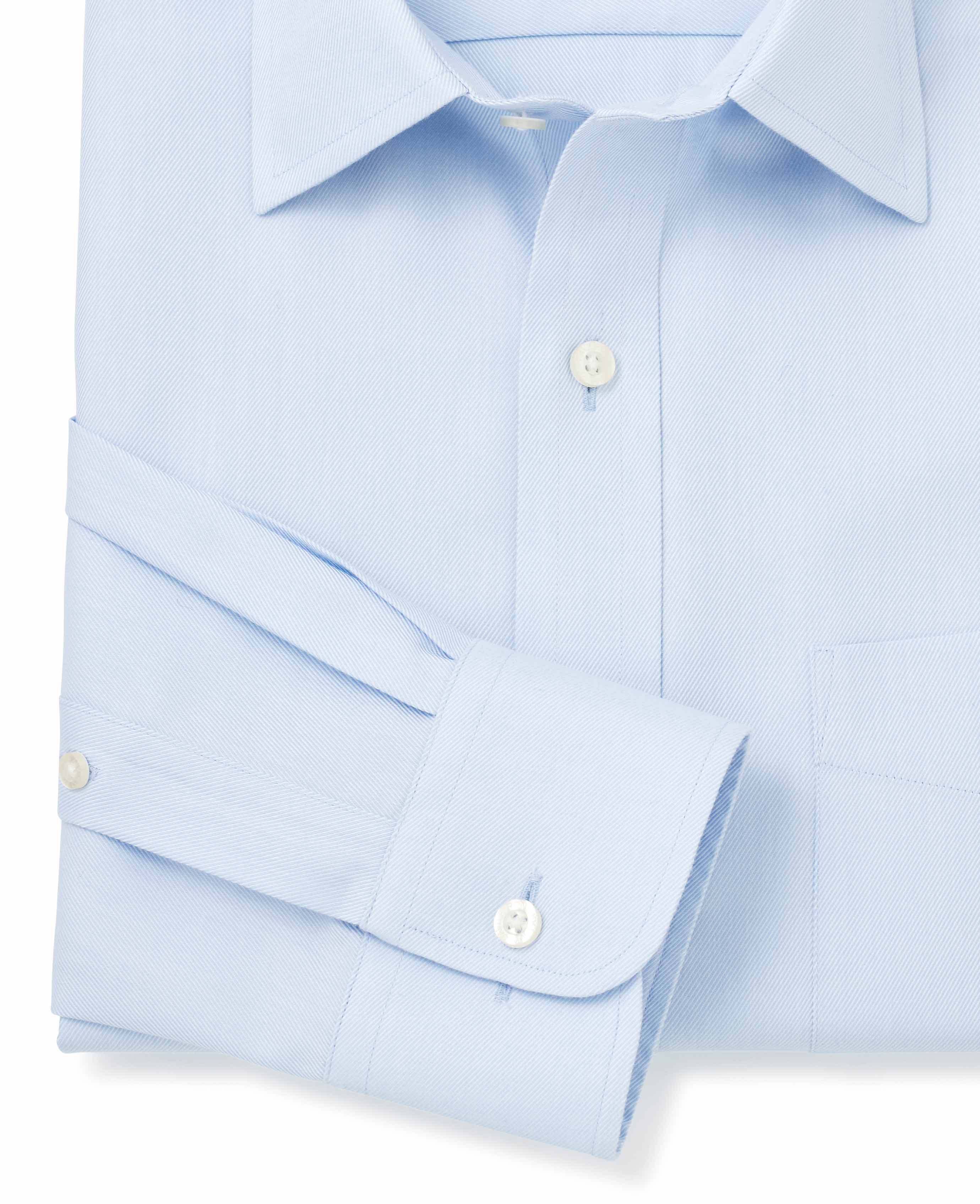 Sky Blue Twill Classic Fit Non-Iron Formal Shirt - Single Cuff [RTC] - Image 6