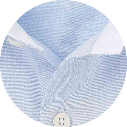 Sky Blue Two-Ply Cotton Slim Fit Gold Label Formal Shirt - Single Cuff - Image 8