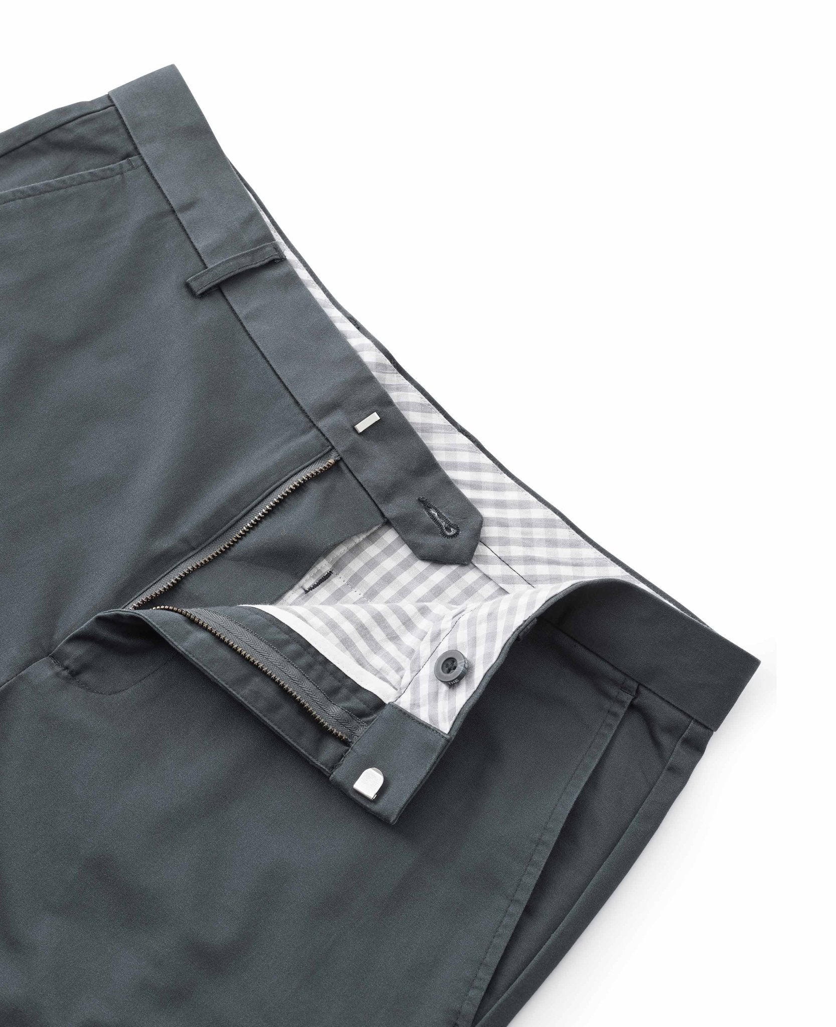 Smoked Navy Stretch Cotton Classic Fit Flat Front Chinos - Image 2