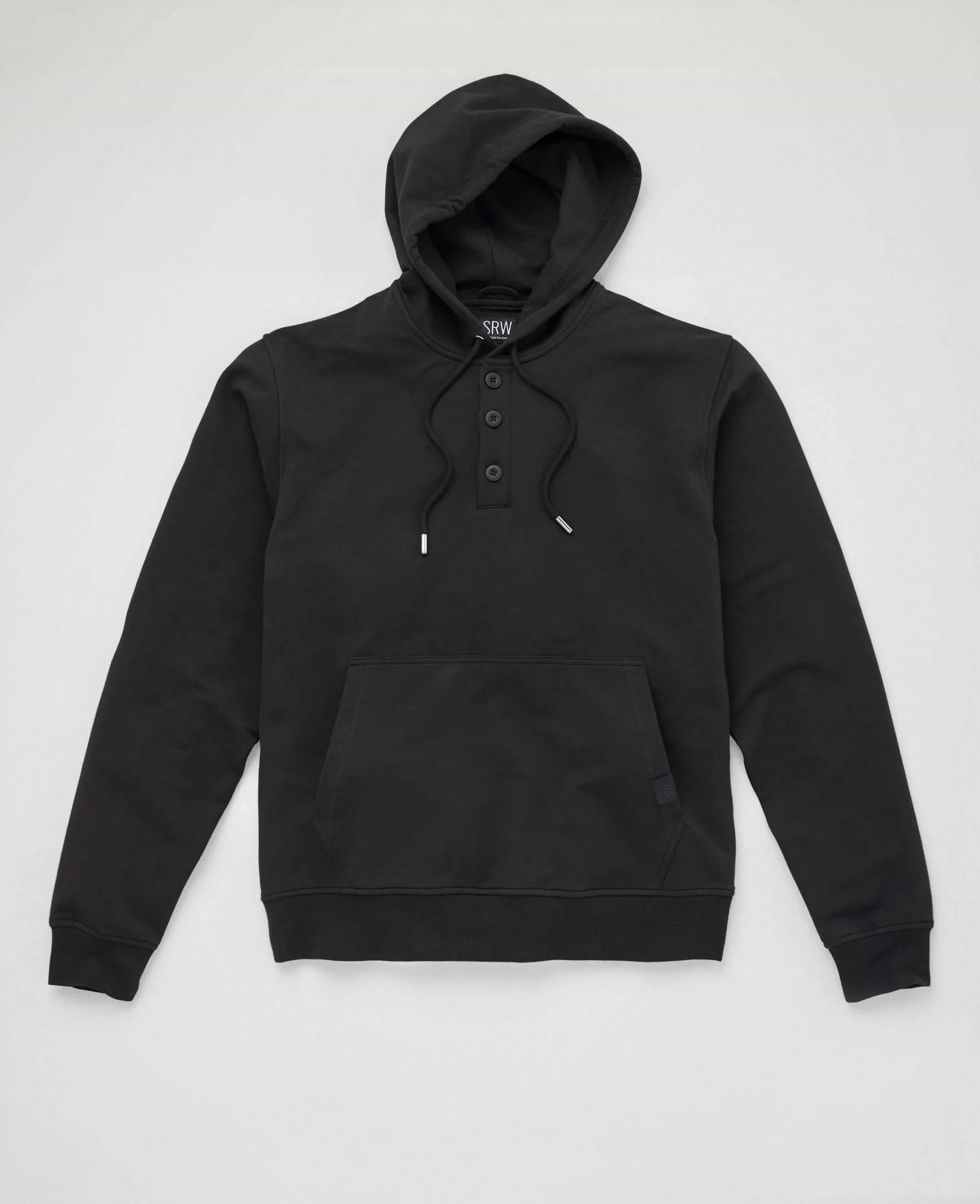 Black Stretch Cotton Blend Hoodie [RTC]