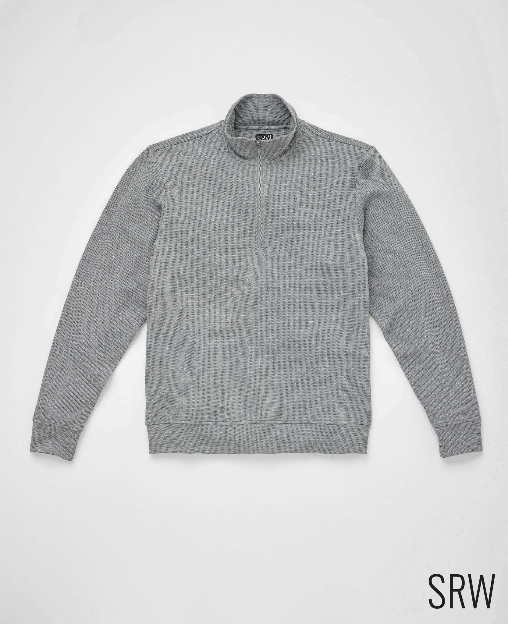 Marl Grey Sweat Wicking Half-Zip Waffle Sweatshirt [RTC] - Image 2