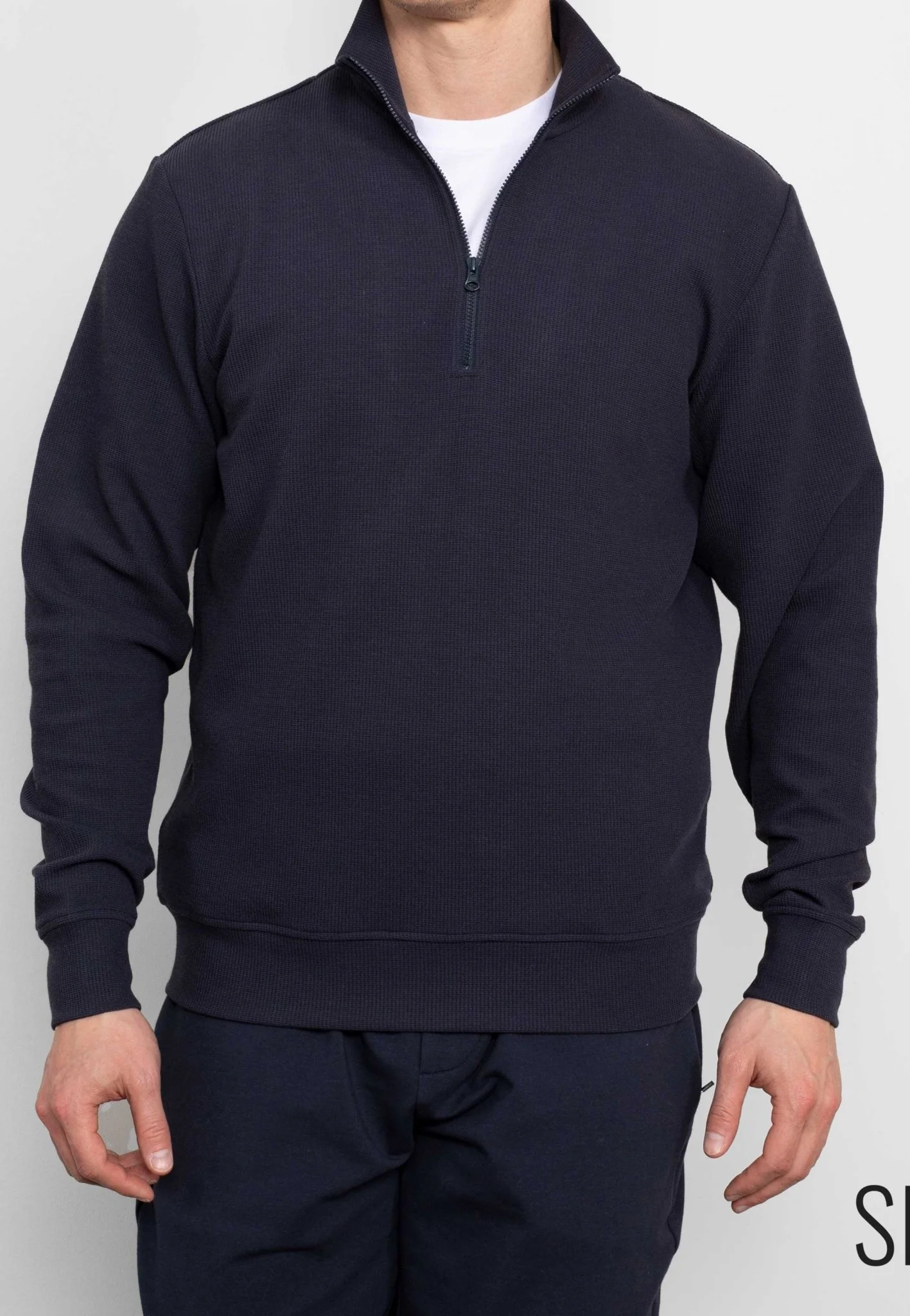 Navy Half-Zip Waffle Sweatshirt [RTC] - Image 3