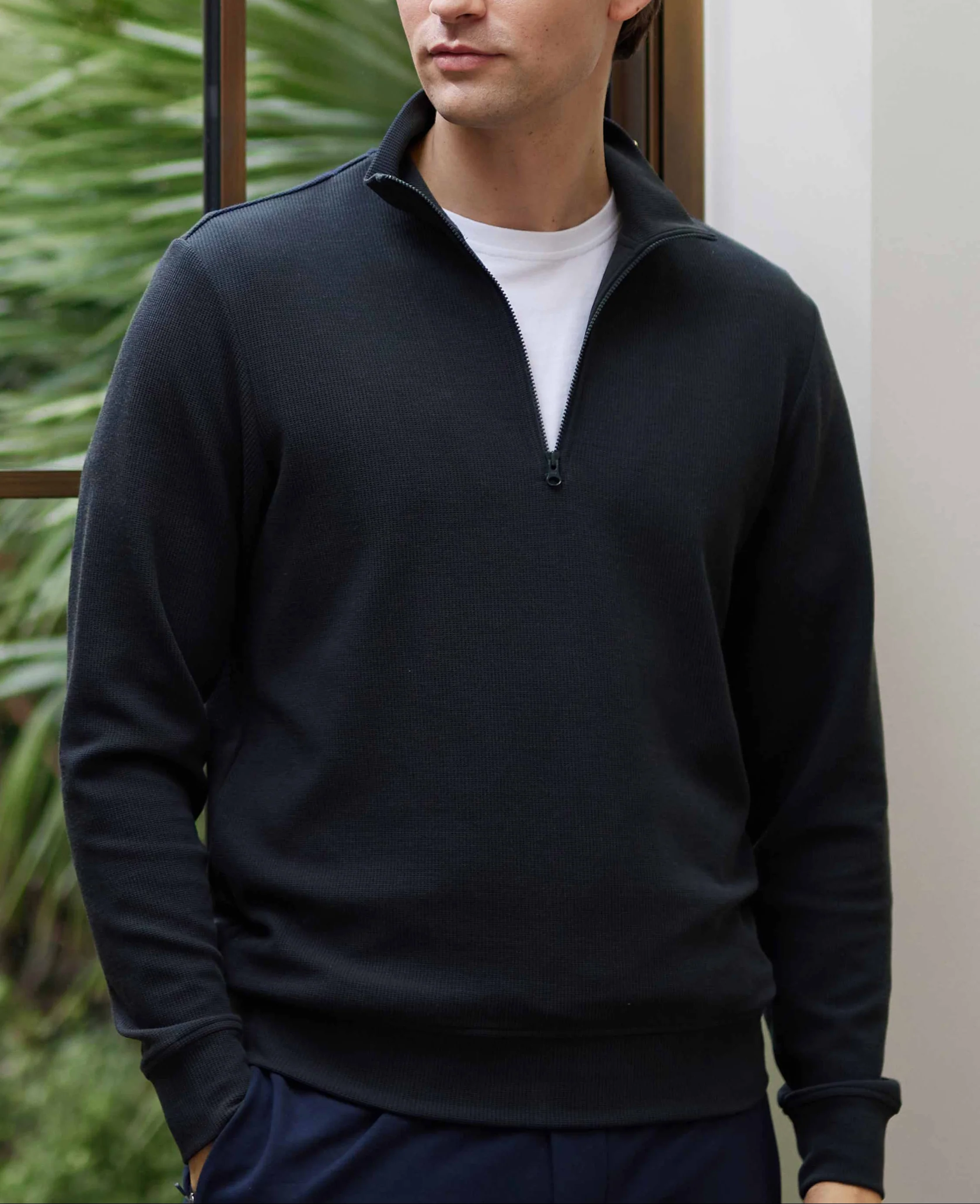 Navy Half-Zip Waffle Sweatshirt [RTC] - Image 6