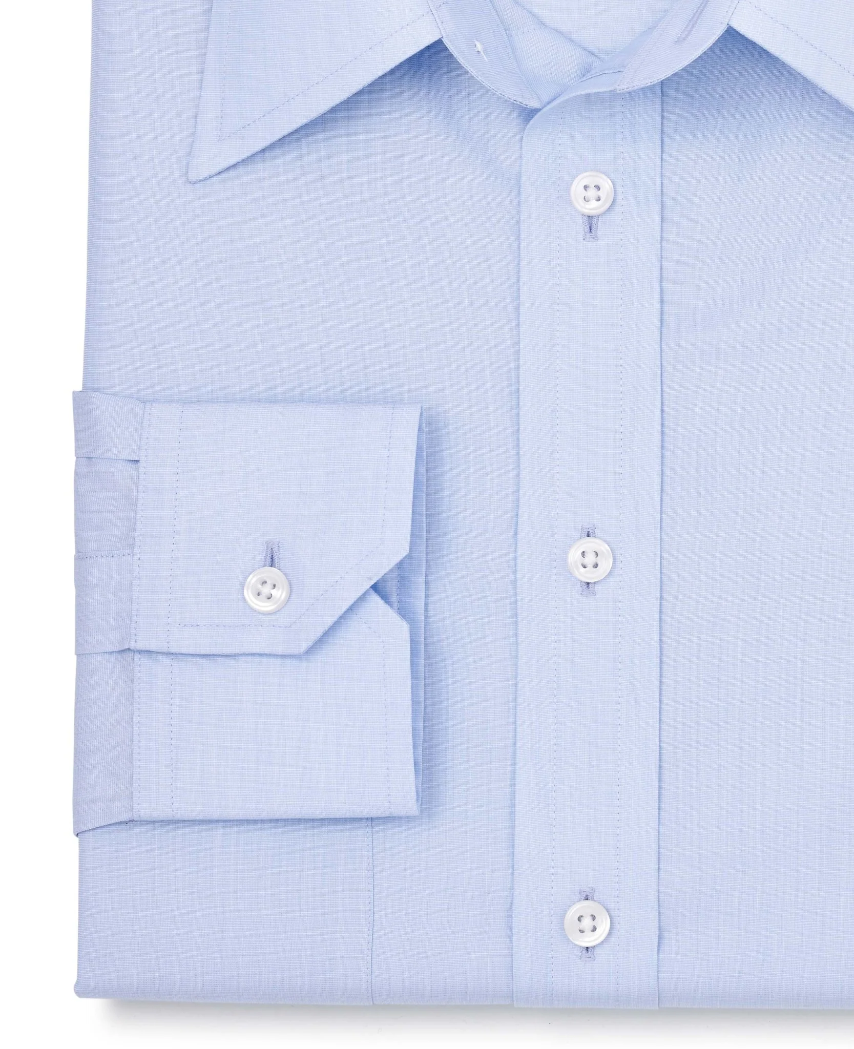 Stephen Light Blue End On End Made-To-Measure Shirt - Image 3