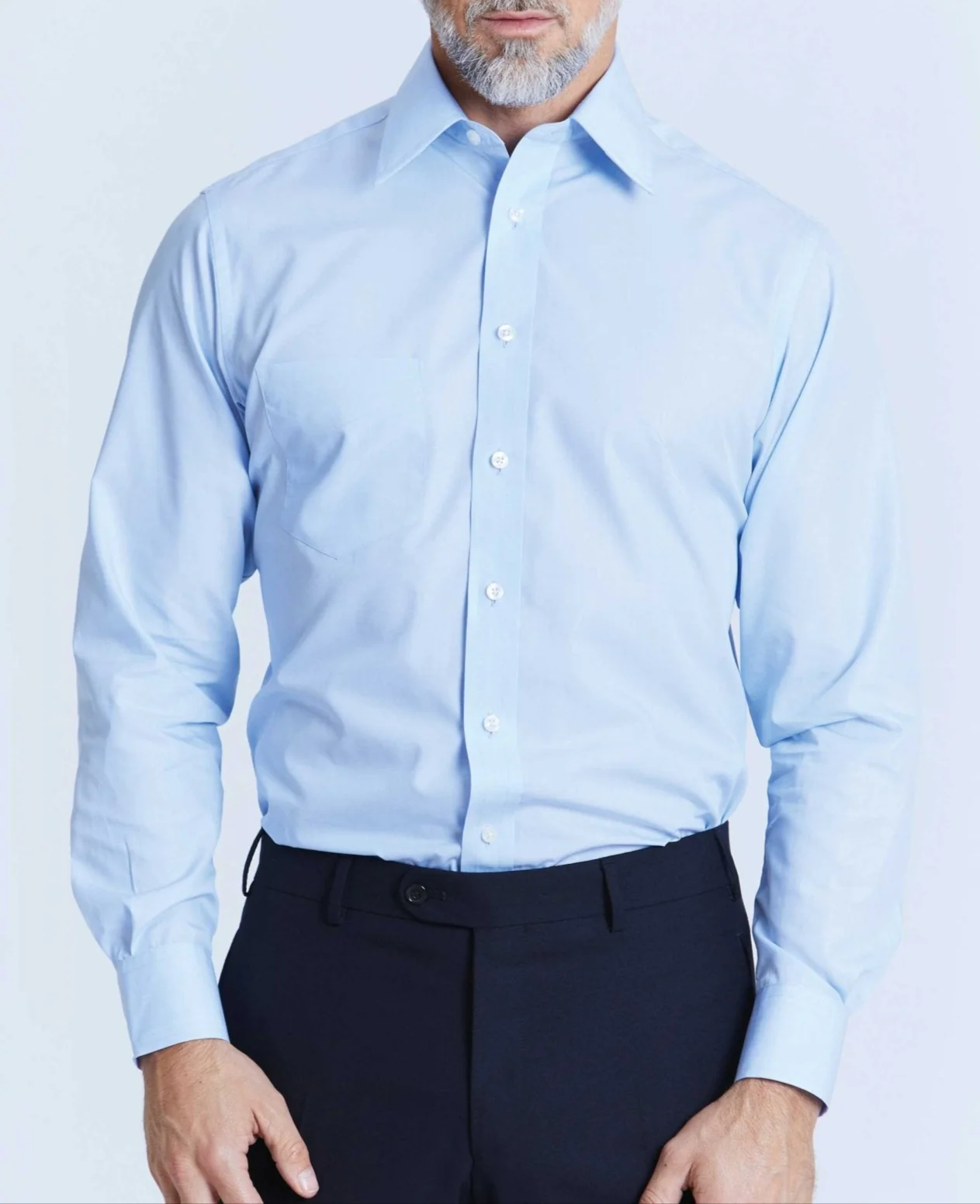 Stephen Light Blue End On End Made-To-Measure Shirt - Image 5