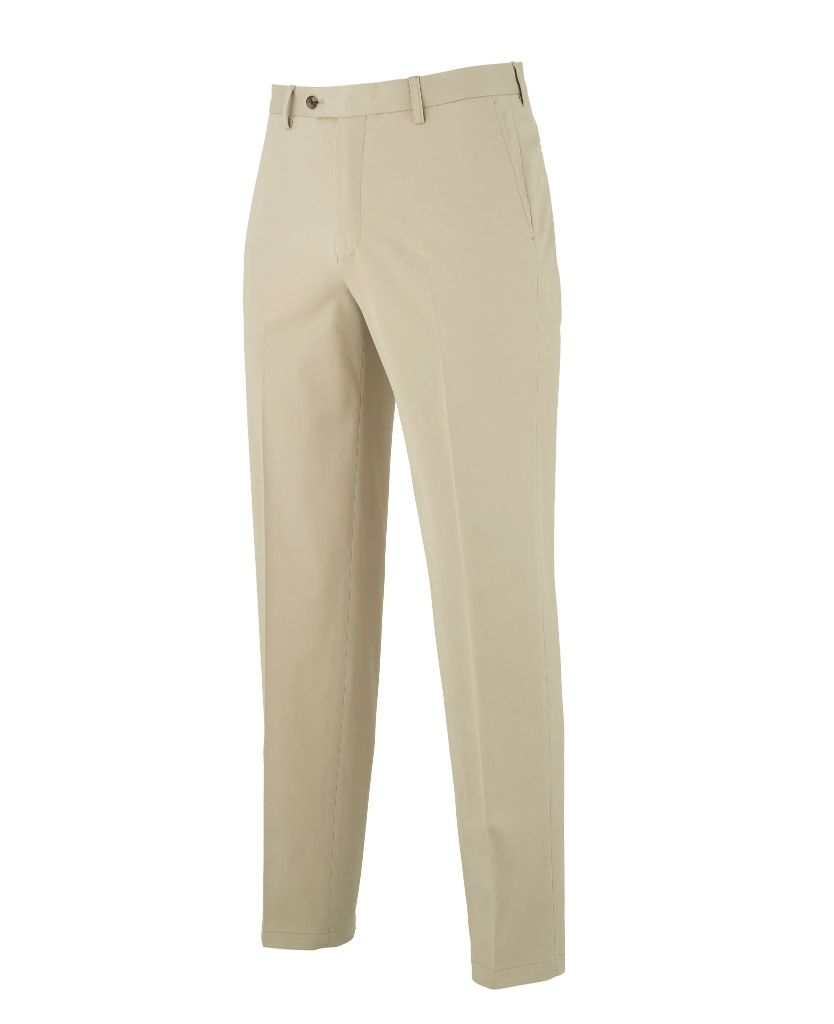 Stone Stretch Cotton Classic Fit Flat Front Chinos - Image 3