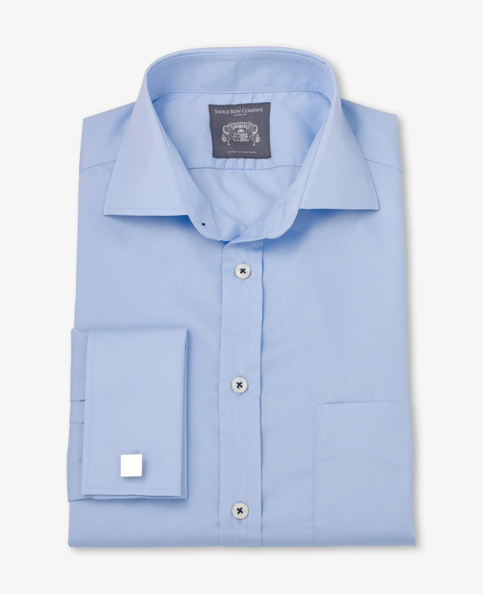 Theodore Pale Blue Poplin Made To Measure Shirt