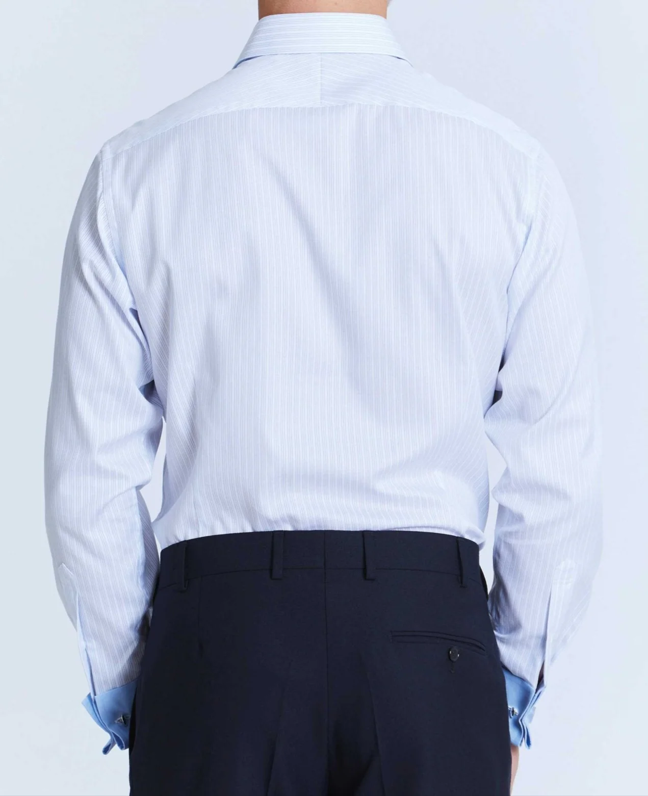 Victor Blue Fine Stripe Made To Measure Shirt - Image 5