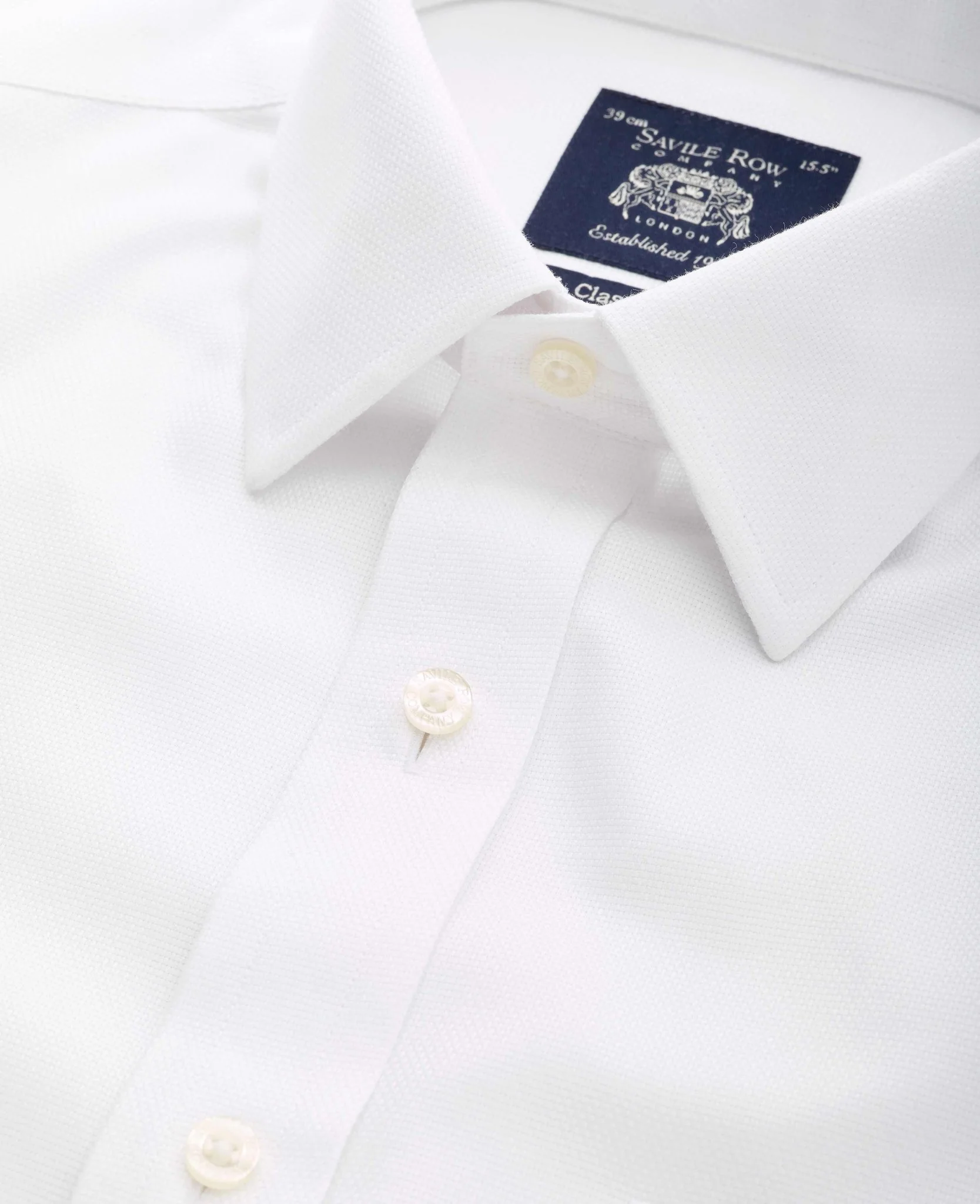 White Cotton Classic Fit Non-Iron Shirt - Single Cuff [RTC] - Image 5