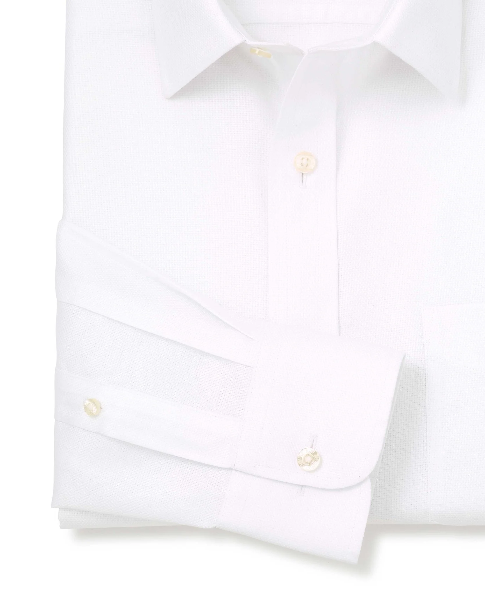 White Cotton Classic Fit Non-Iron Shirt - Single Cuff [RTC] - Image 6