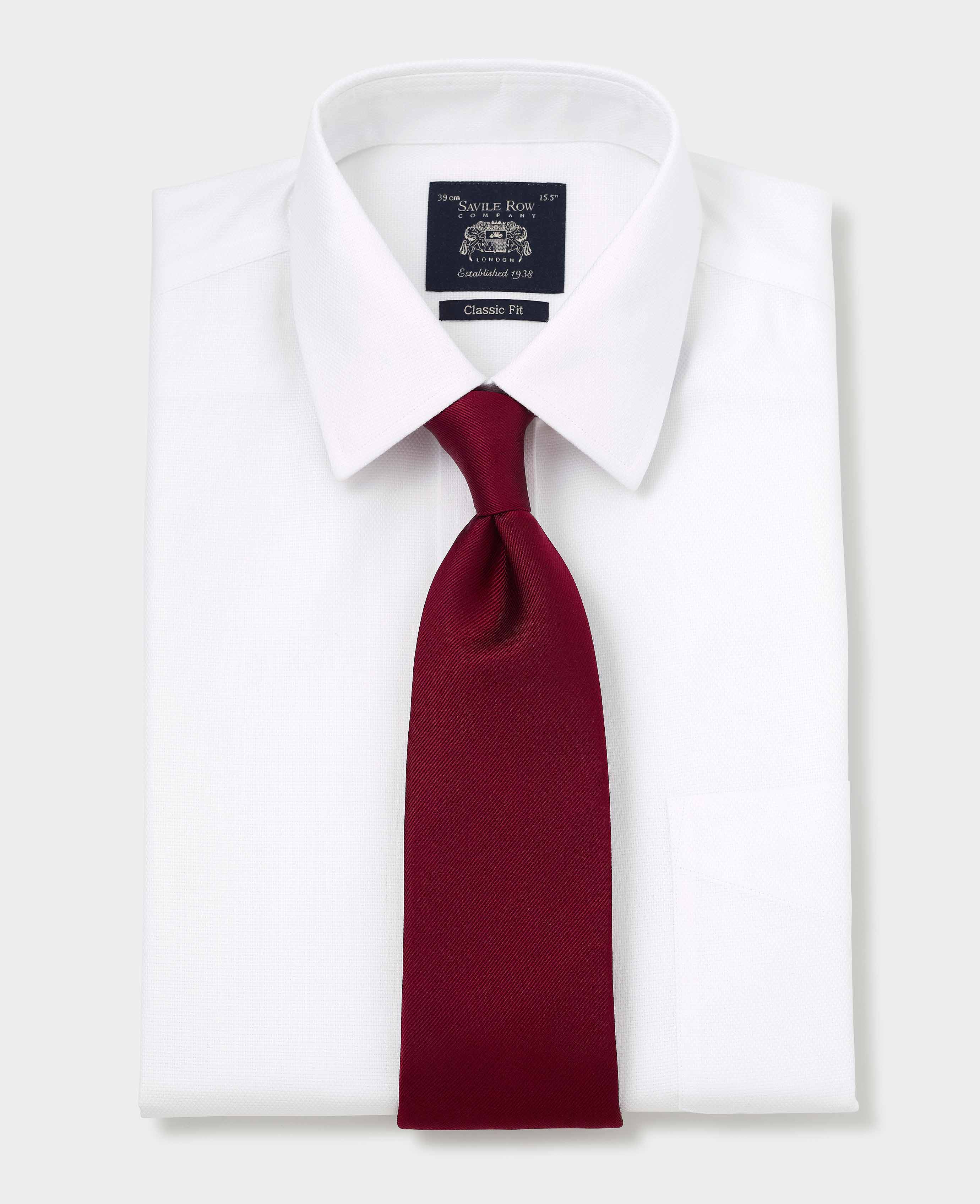 White Cotton Classic Fit Non-Iron Shirt - Single Cuff [RTC] - Image 7