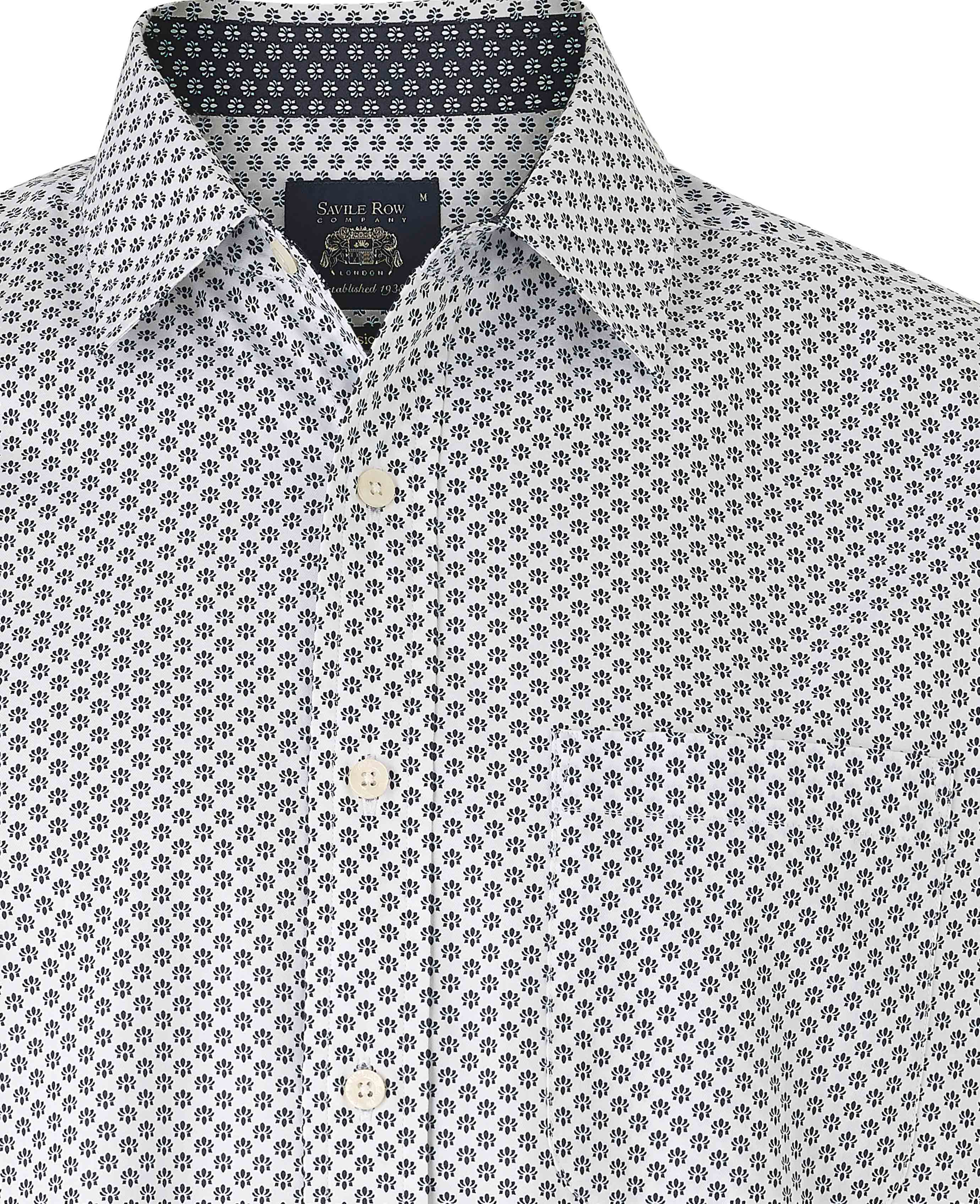 White Cotton Classic Fit Printed Casual Shirt - Image 4