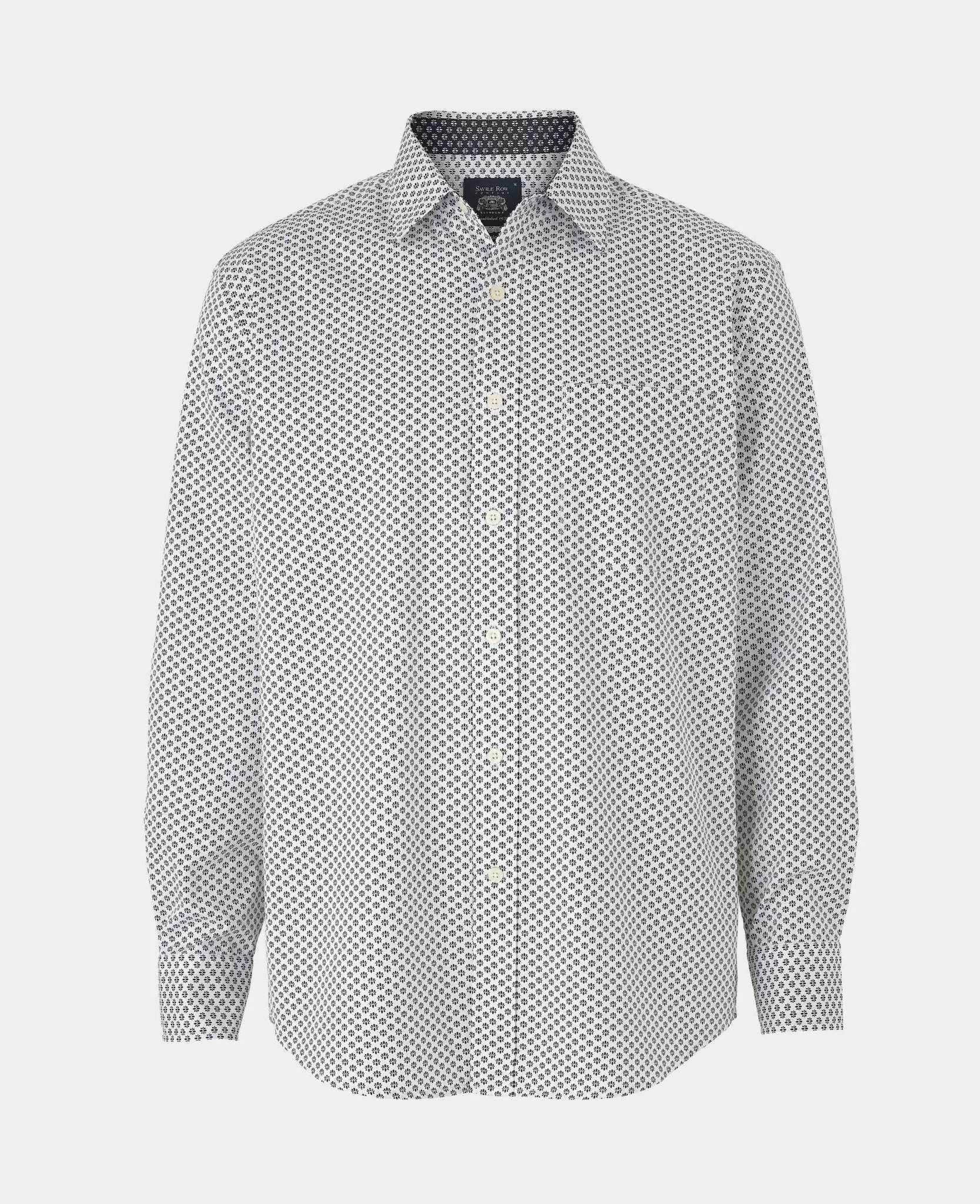 White Cotton Classic Fit Printed Casual Shirt - Image 6