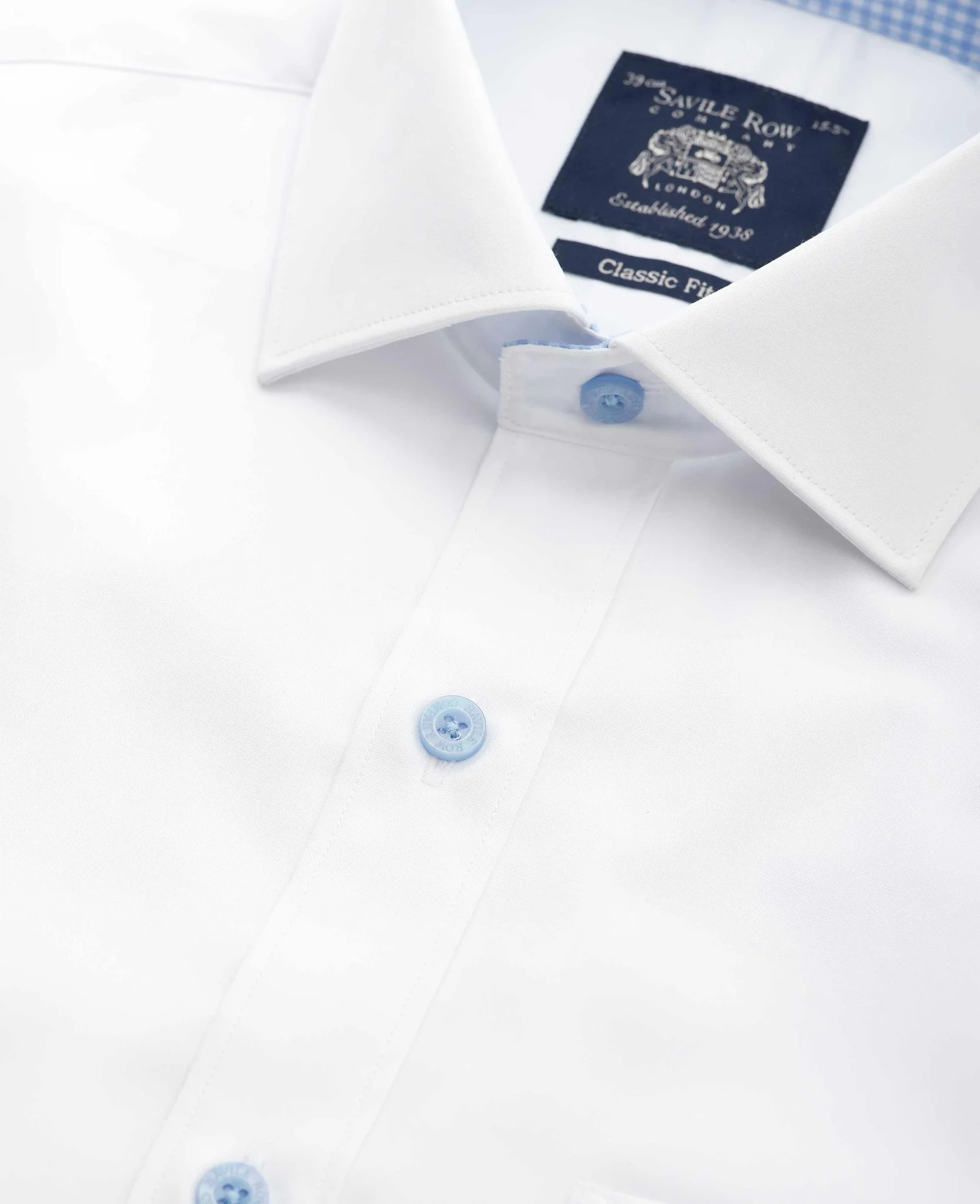 White Cotton Poplin Classic Fit Formal Shirt - Single Cuff - Image 3