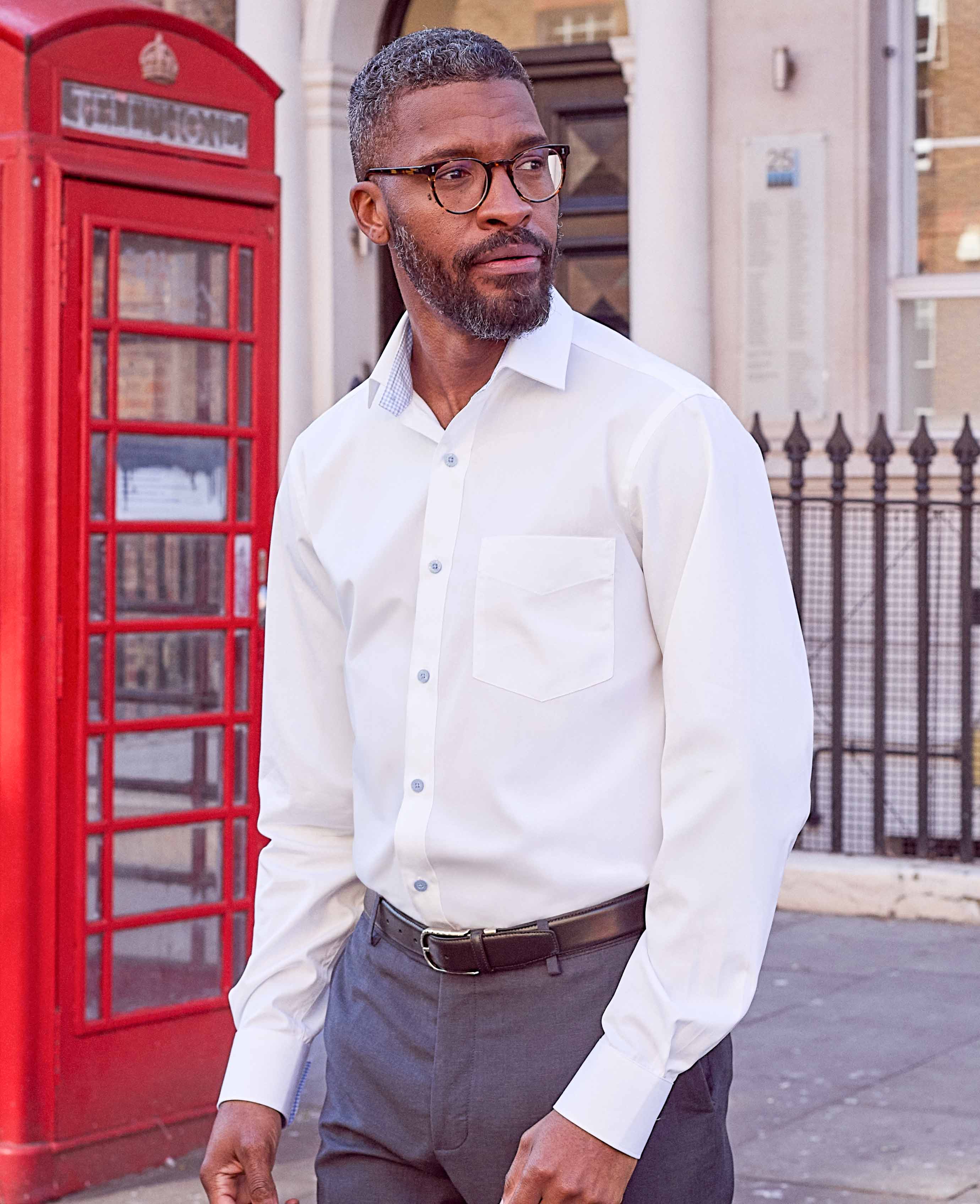 White Cotton Poplin Classic Fit Formal Shirt - Single Cuff - Image 5