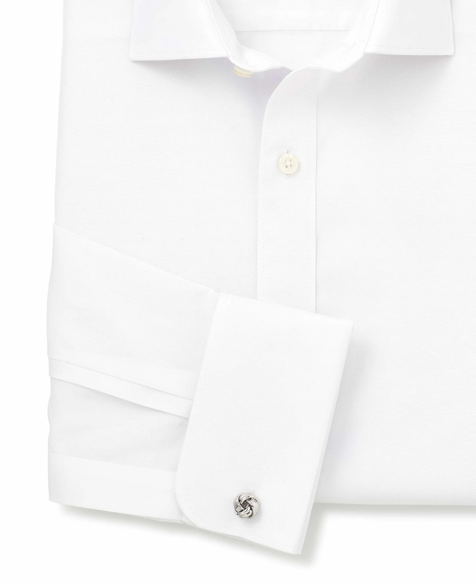 White Cotton Poplin Classic Fit Non-Iron Shirt - Single or Double Cuff - Image 9
