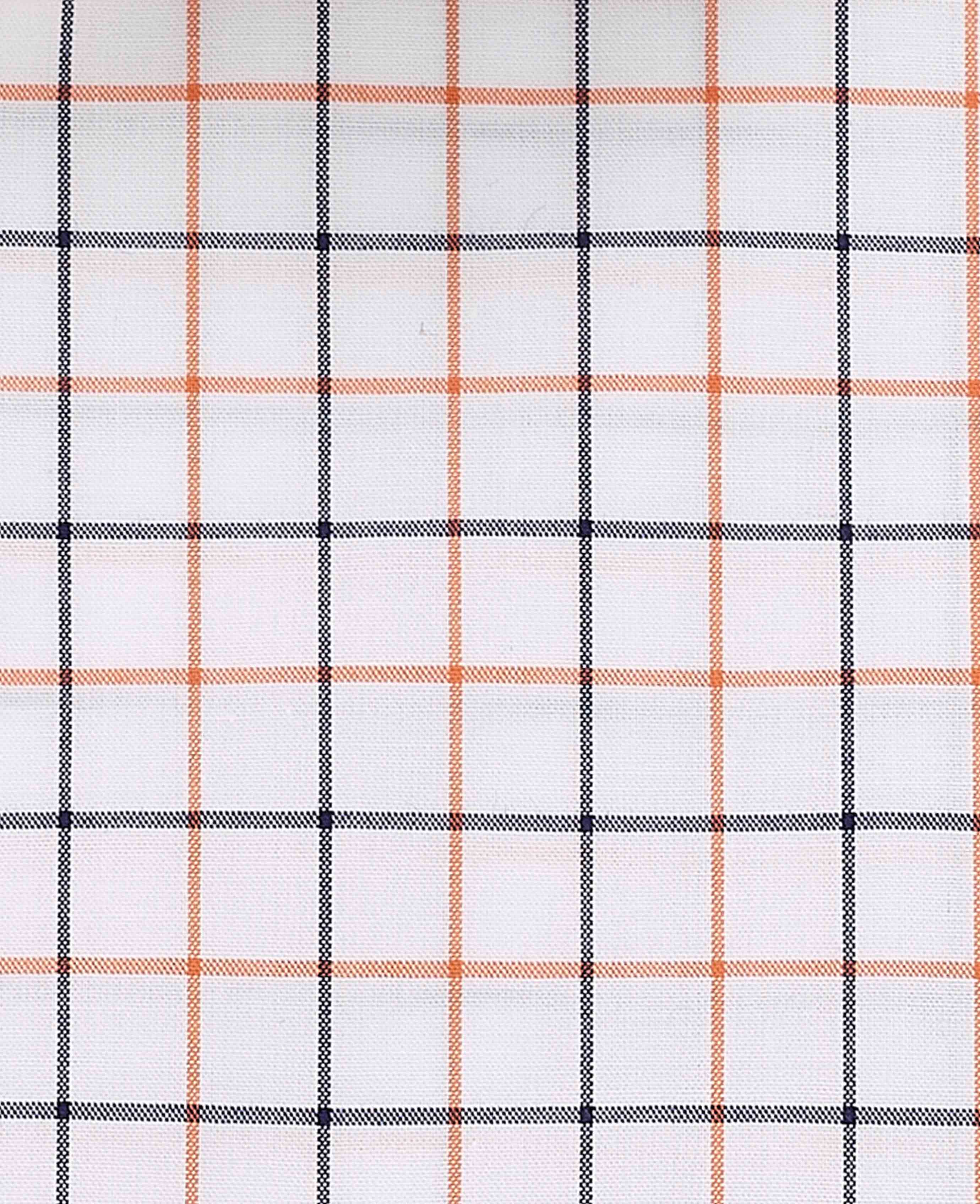 White Cotton Poplin Slim Fit Check Formal Shirt - Single Cuff - Image 6