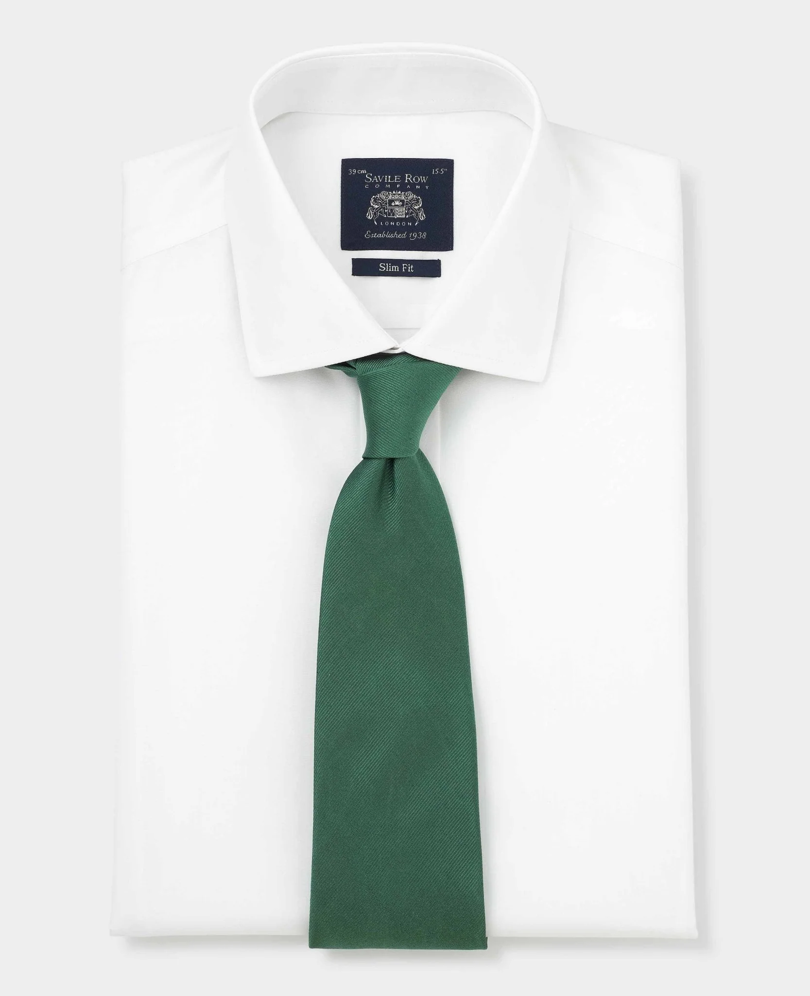 White Cotton Poplin Slim Fit Non-Iron Shirt - Single or Double Cuff - Image 10