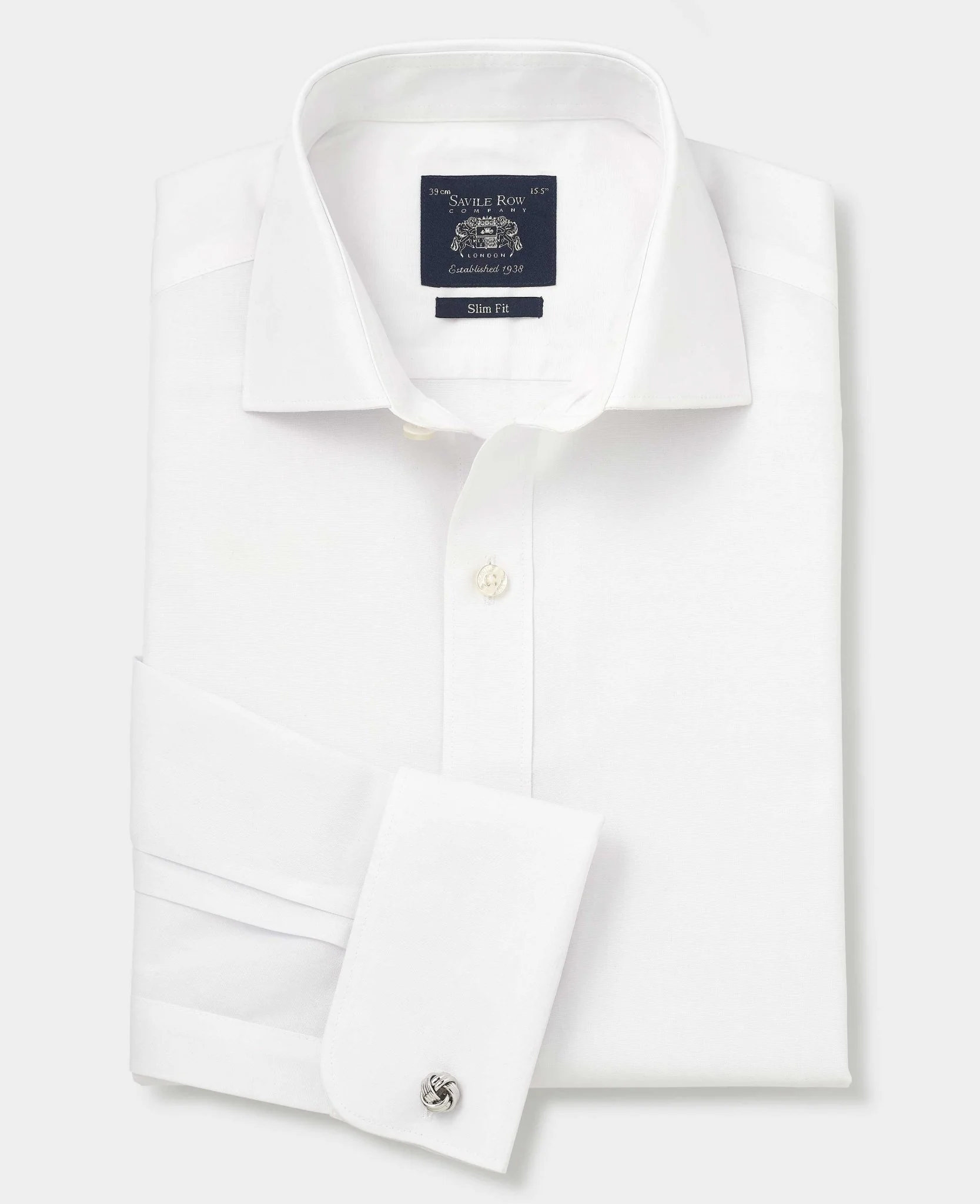 White Cotton Poplin Slim Fit Non-Iron Shirt - Single or Double Cuff - Image 5