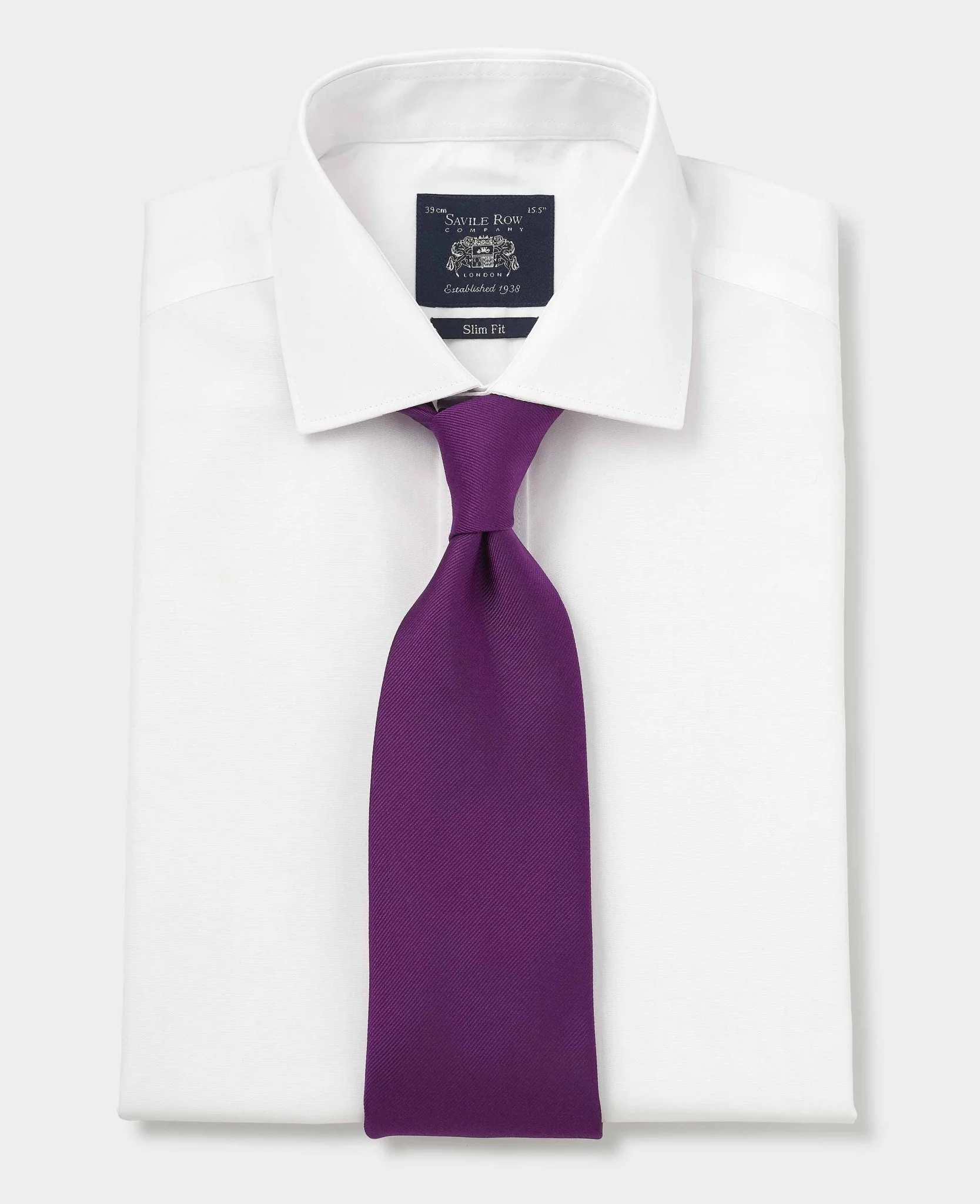 White Cotton Poplin Slim Fit Non-Iron Shirt - Single or Double Cuff - Image 8