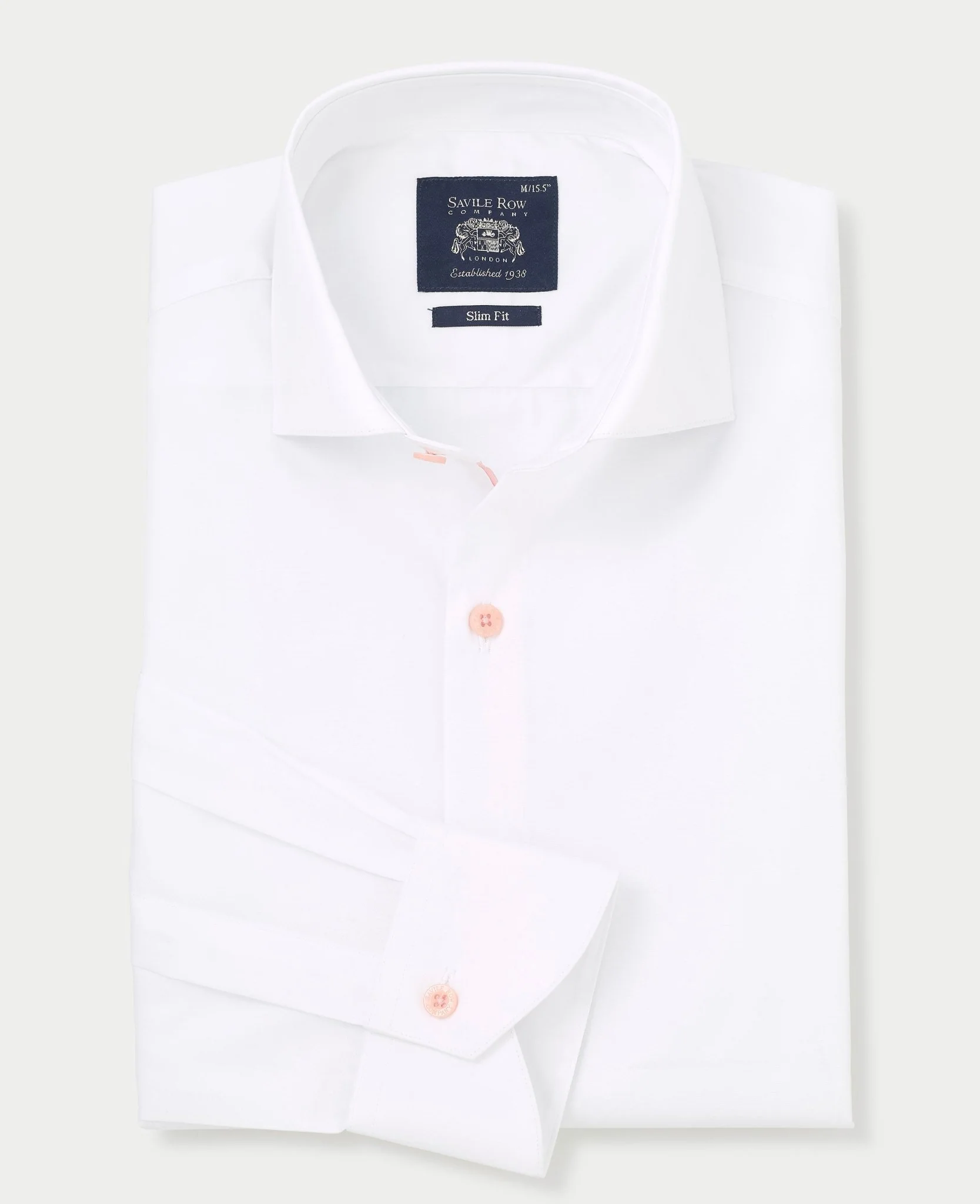 White Cotton Slim Fit Smart-Casual Shirt With Contrast Buttons - Single Cuff - Image 3