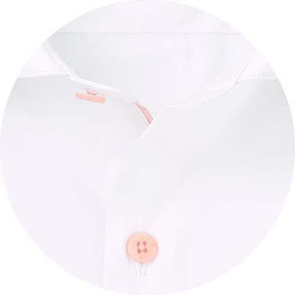 White Cotton Slim Fit Smart-Casual Shirt With Contrast Buttons - Single Cuff - Image 6