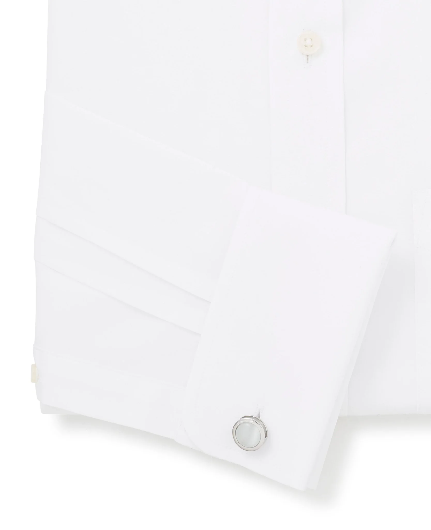 White Extra Slim Fit Pin Collar Shirt - Double Cuff - Image 5