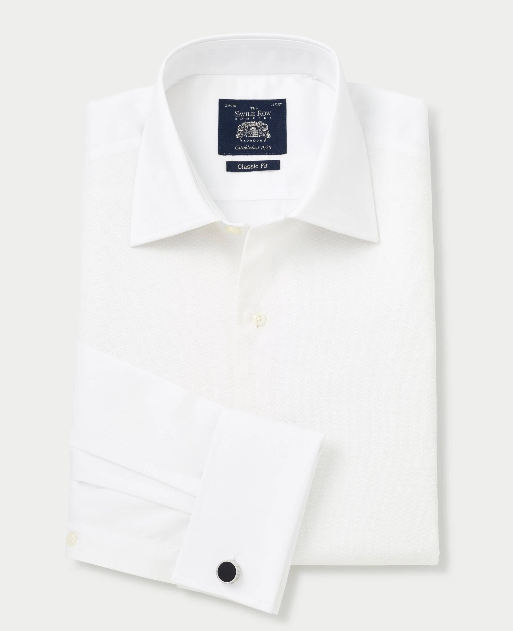 White Marcella Bib Front Classic Fit Dress Formal Shirt - Double Cuff - Image 3