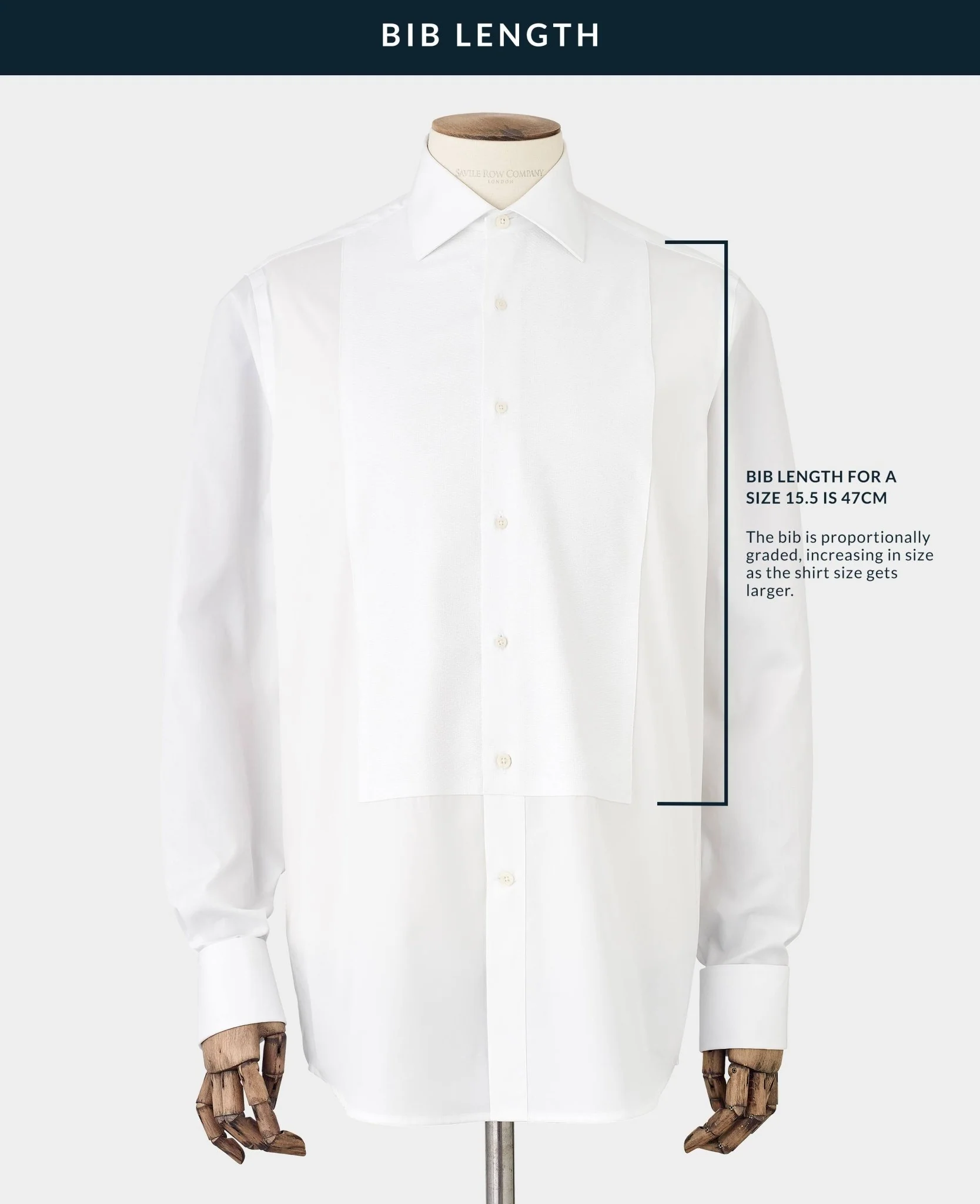 White Marcella Bib Front Classic Fit Dress Formal Shirt - Double Cuff - Image 4