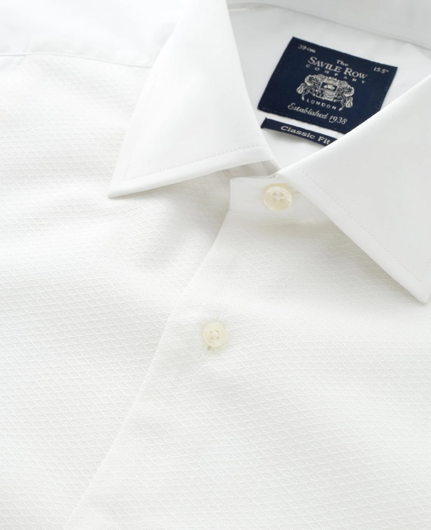 White Marcella Bib Front Classic Fit Dress Formal Shirt - Double Cuff - Image 9