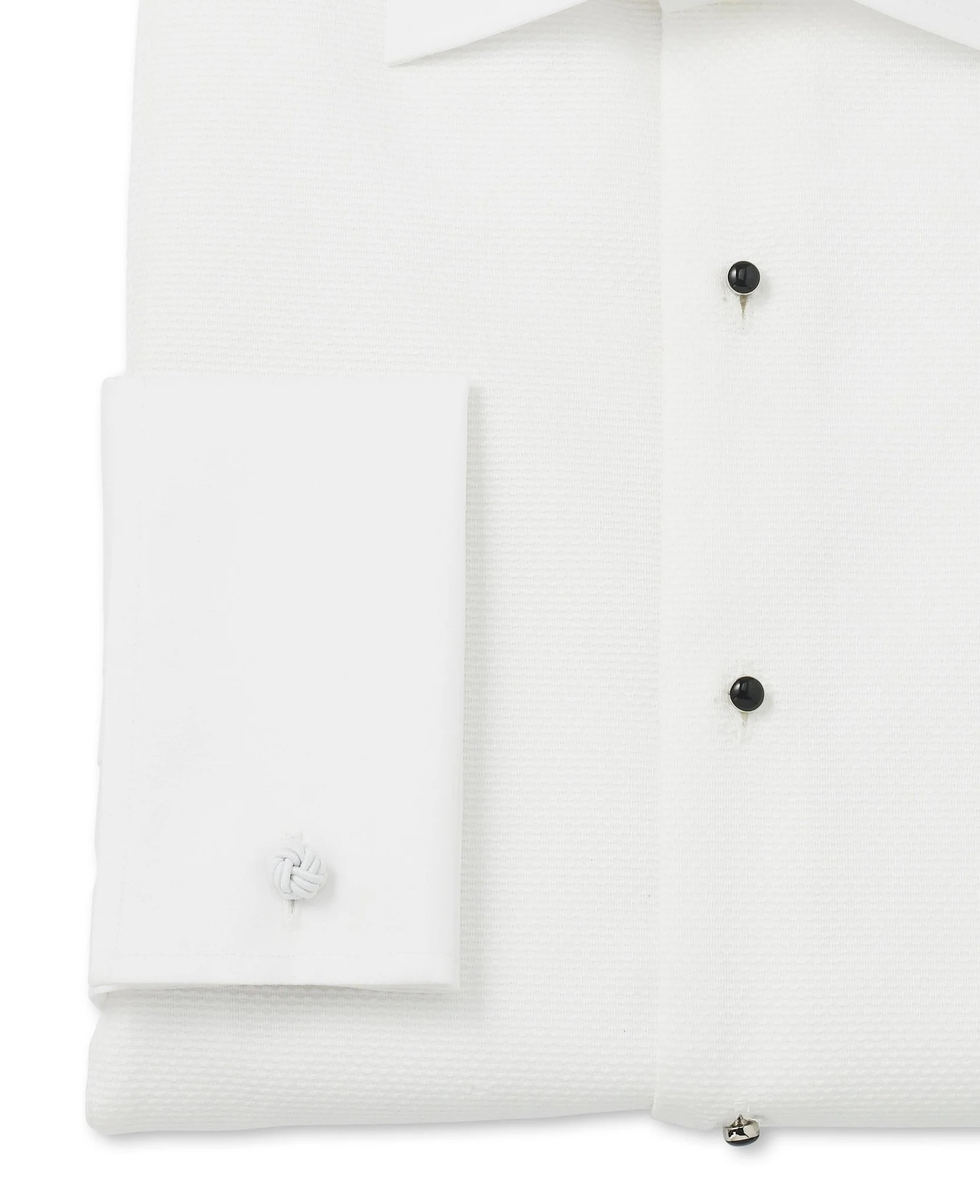 White Marcella Bib Front Slim Fit Evening Double Cuff Formal Shirt - Image 11
