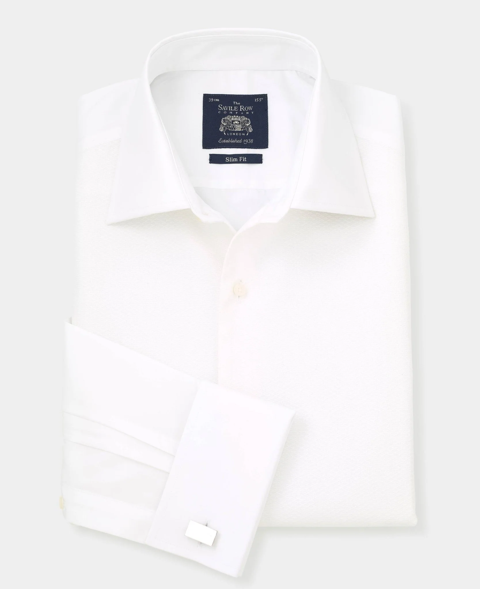 White Marcella Bib Front Slim Fit Evening Double Cuff Formal Shirt - Image 3