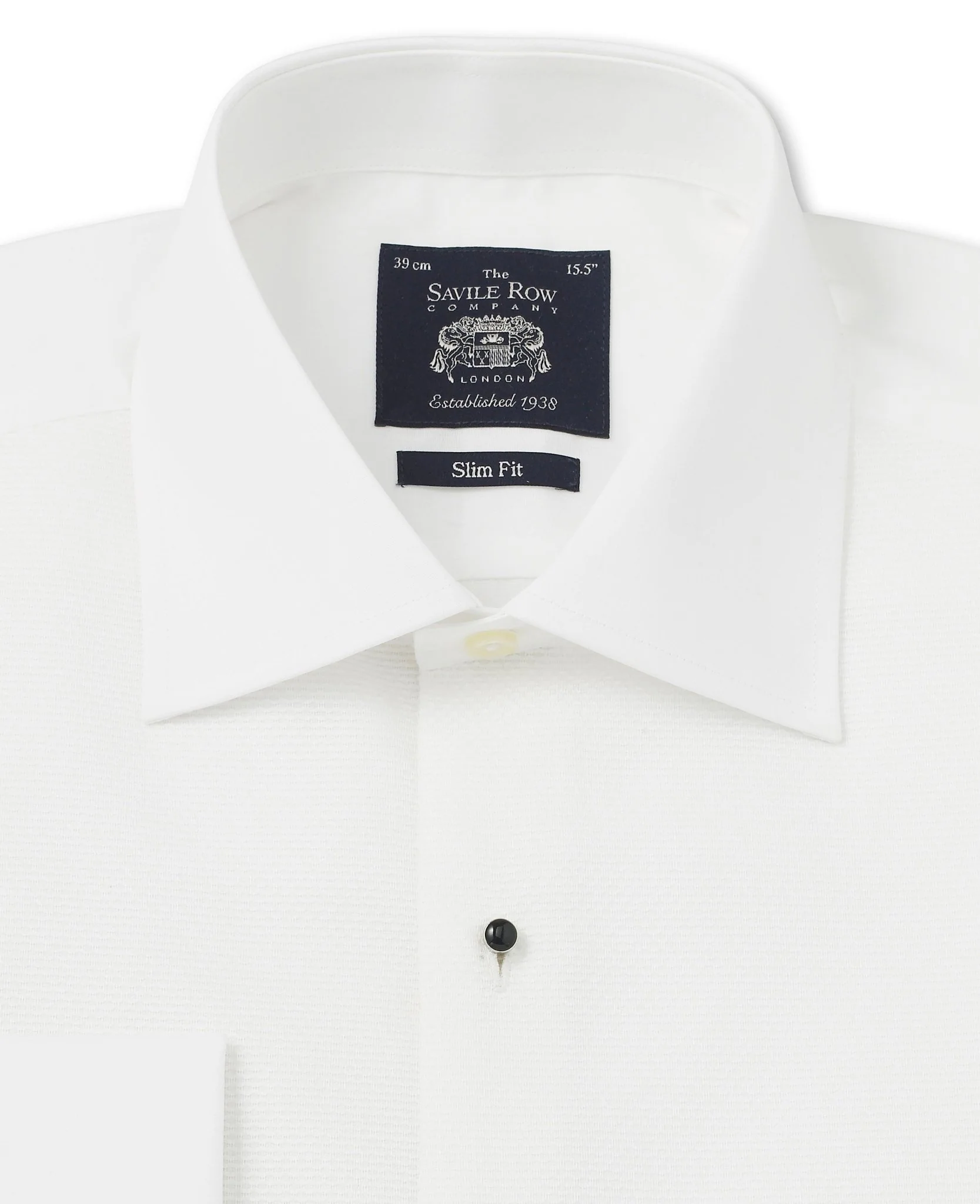 White Marcella Bib Front Slim Fit Evening Double Cuff Formal Shirt - Image 9