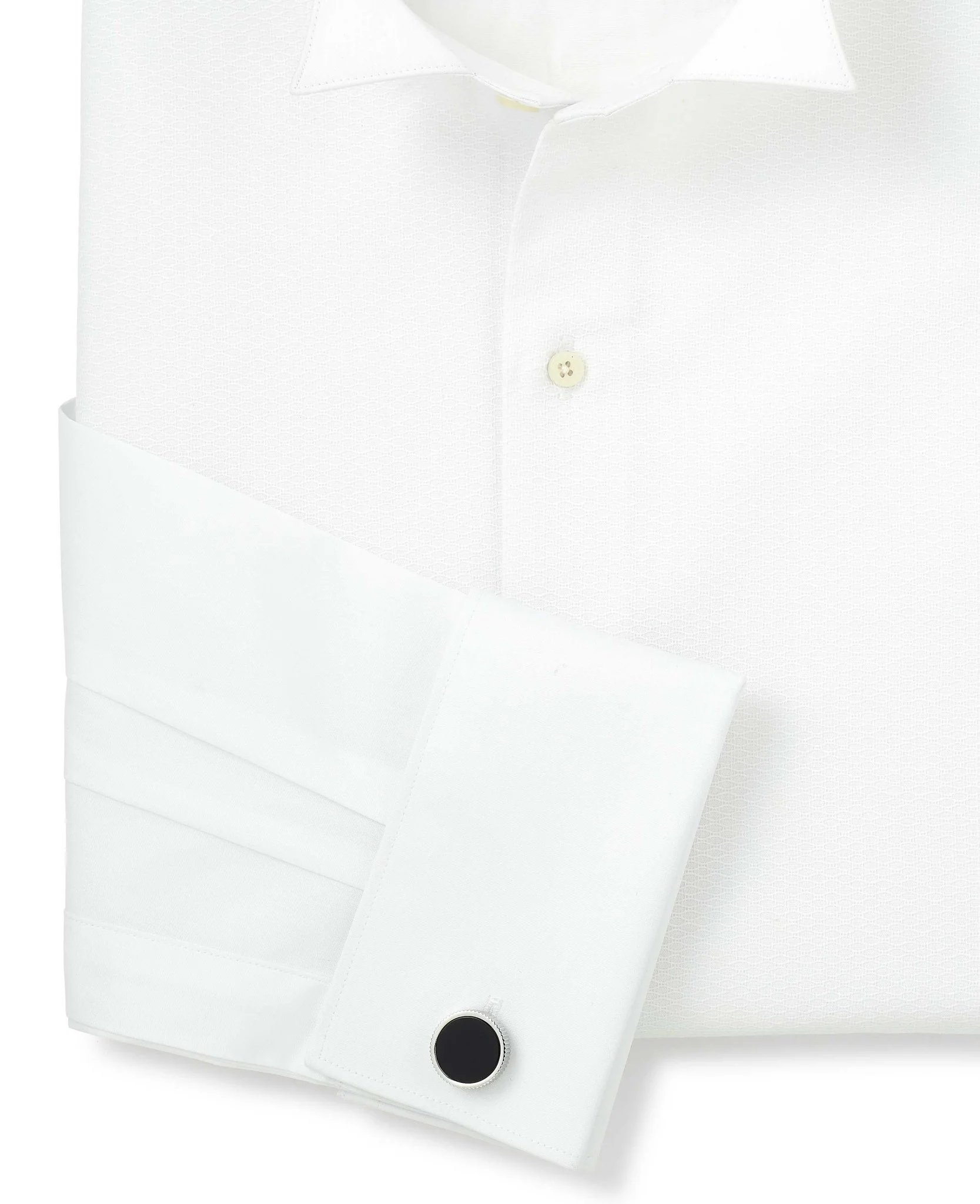 White Marcella Wing Collar Classic Fit Dress Shirt - Double Cuff - Image 9