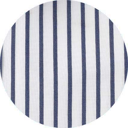 White Navy Stripe Classic Fit Non-Iron Shirt - Single Cuff [RTC] - Image 4
